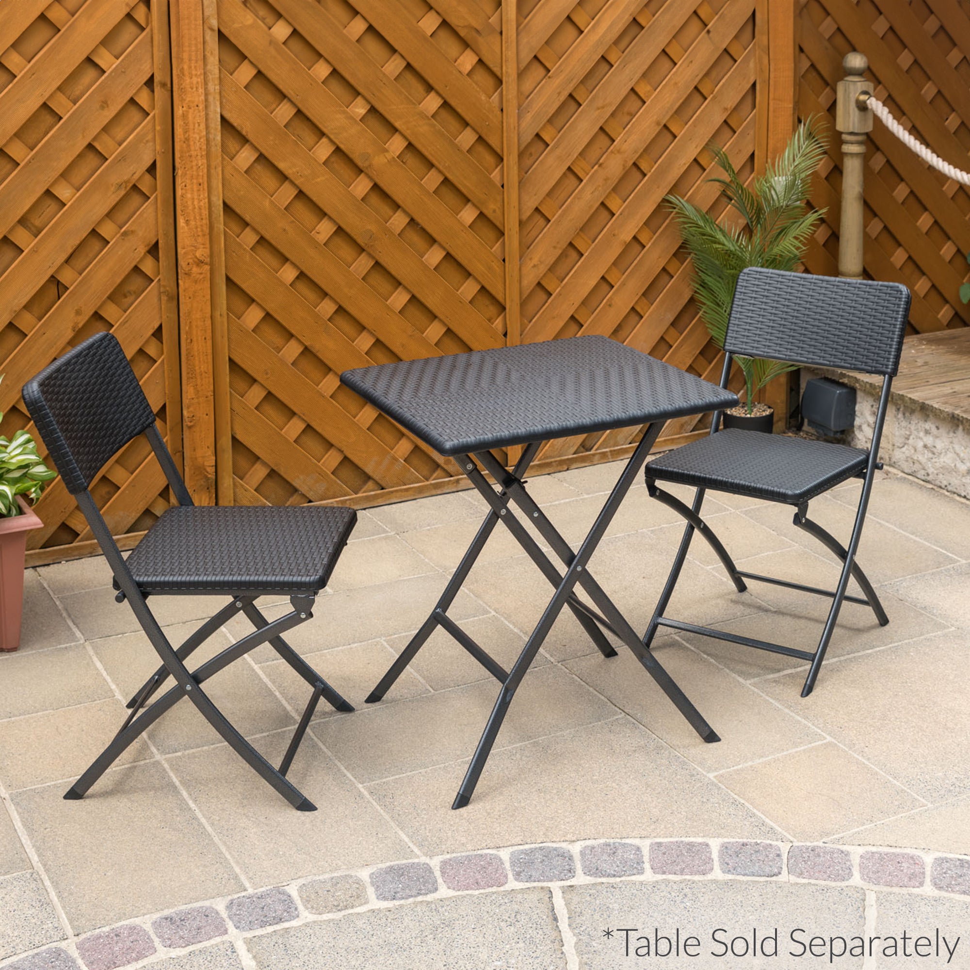 Rattan Effect Garden Chairs (2 Pack)