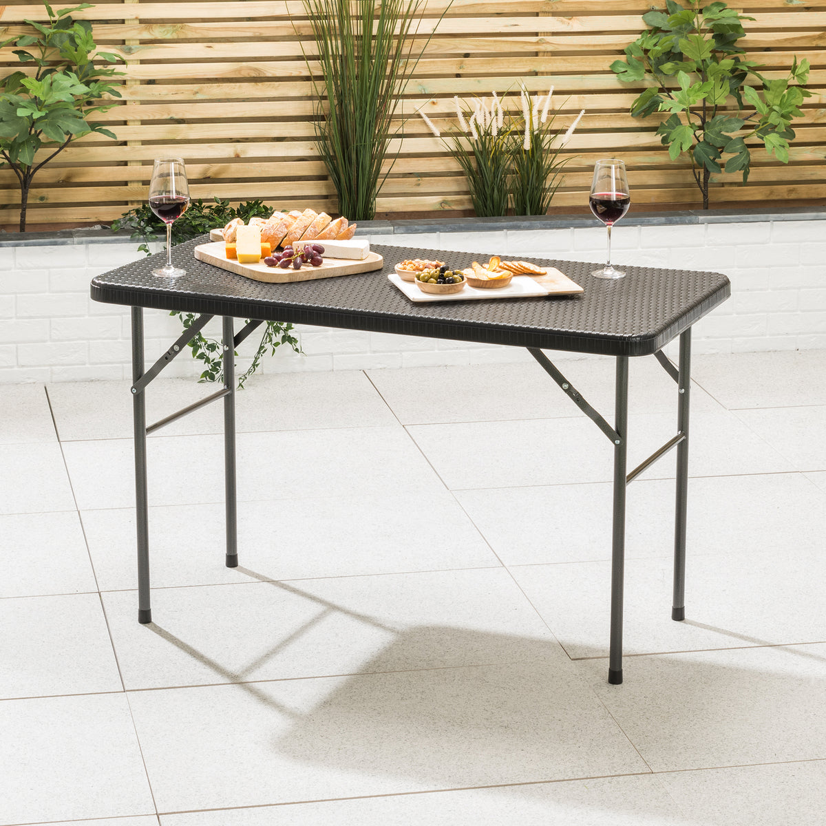 4ft Rattan Effect Garden Table