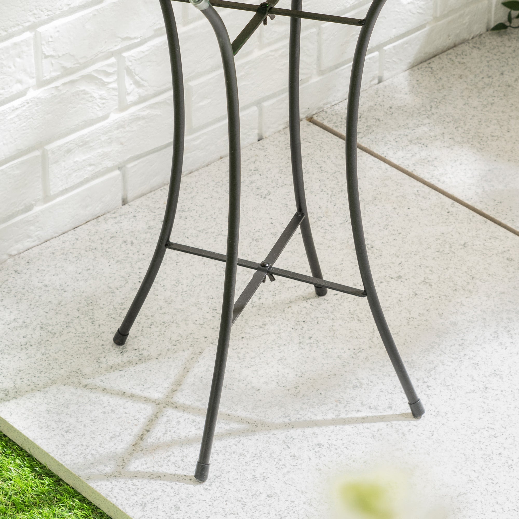 Glass Solar Bird Bath With Stand