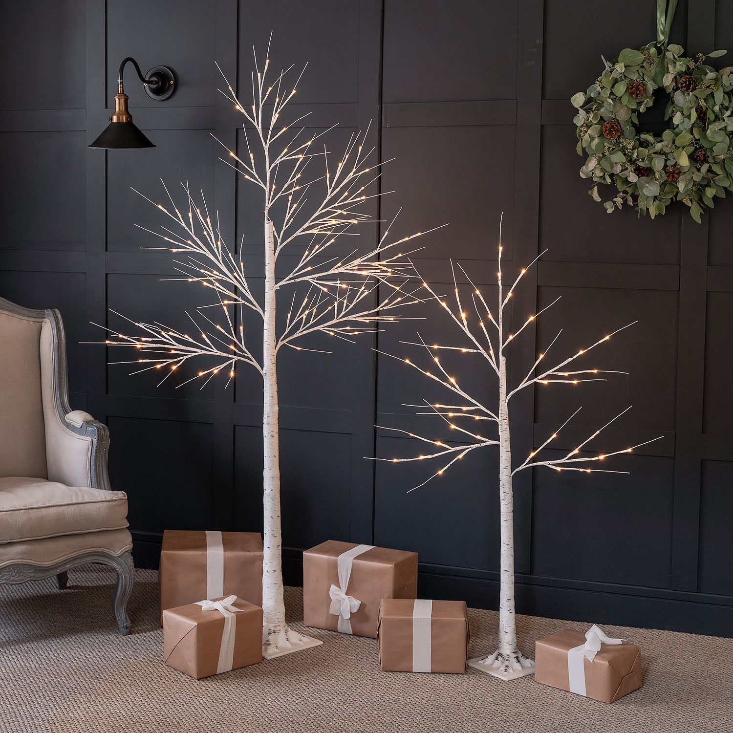 White LED Birch Tree