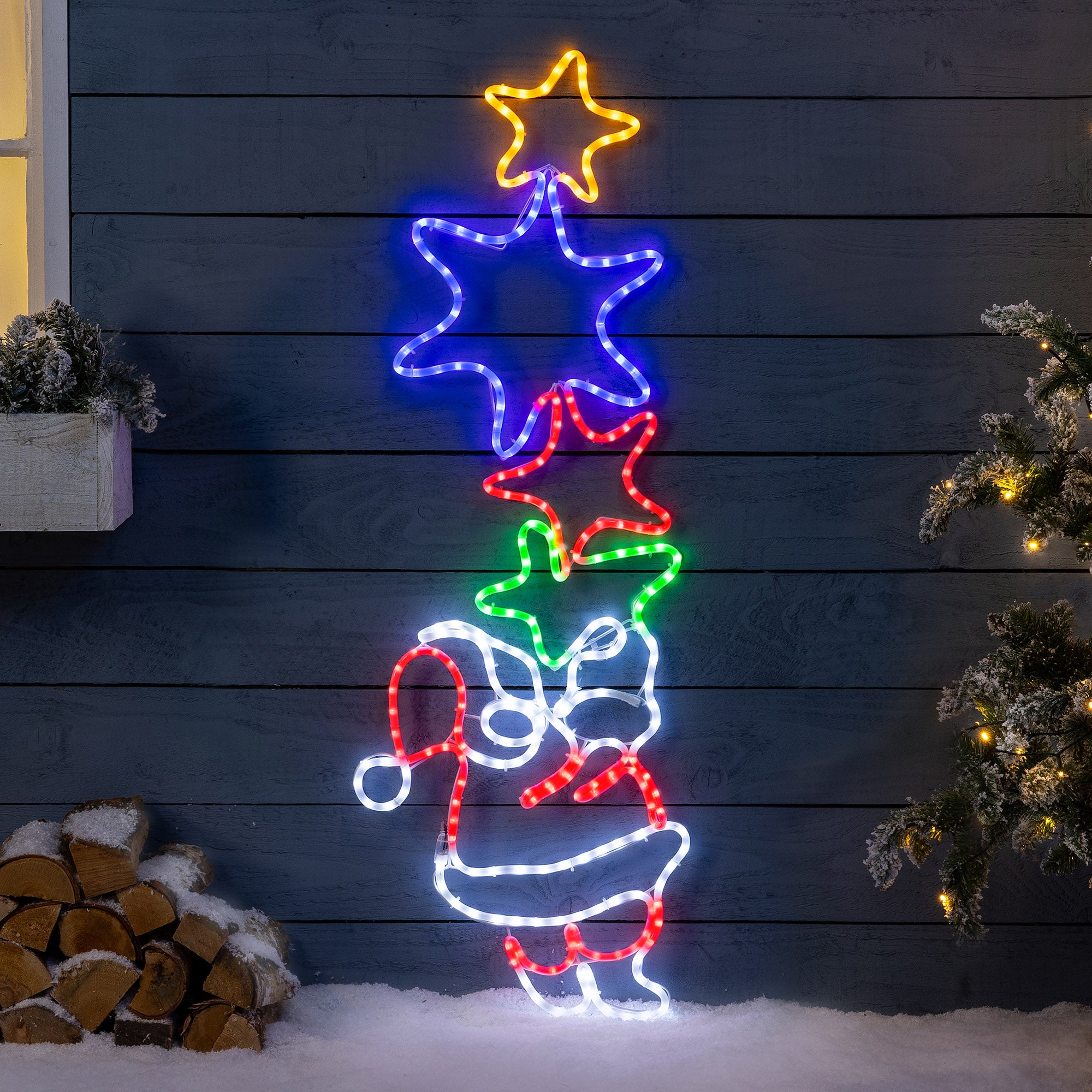 Santa & Star Wall Light (1.27m)