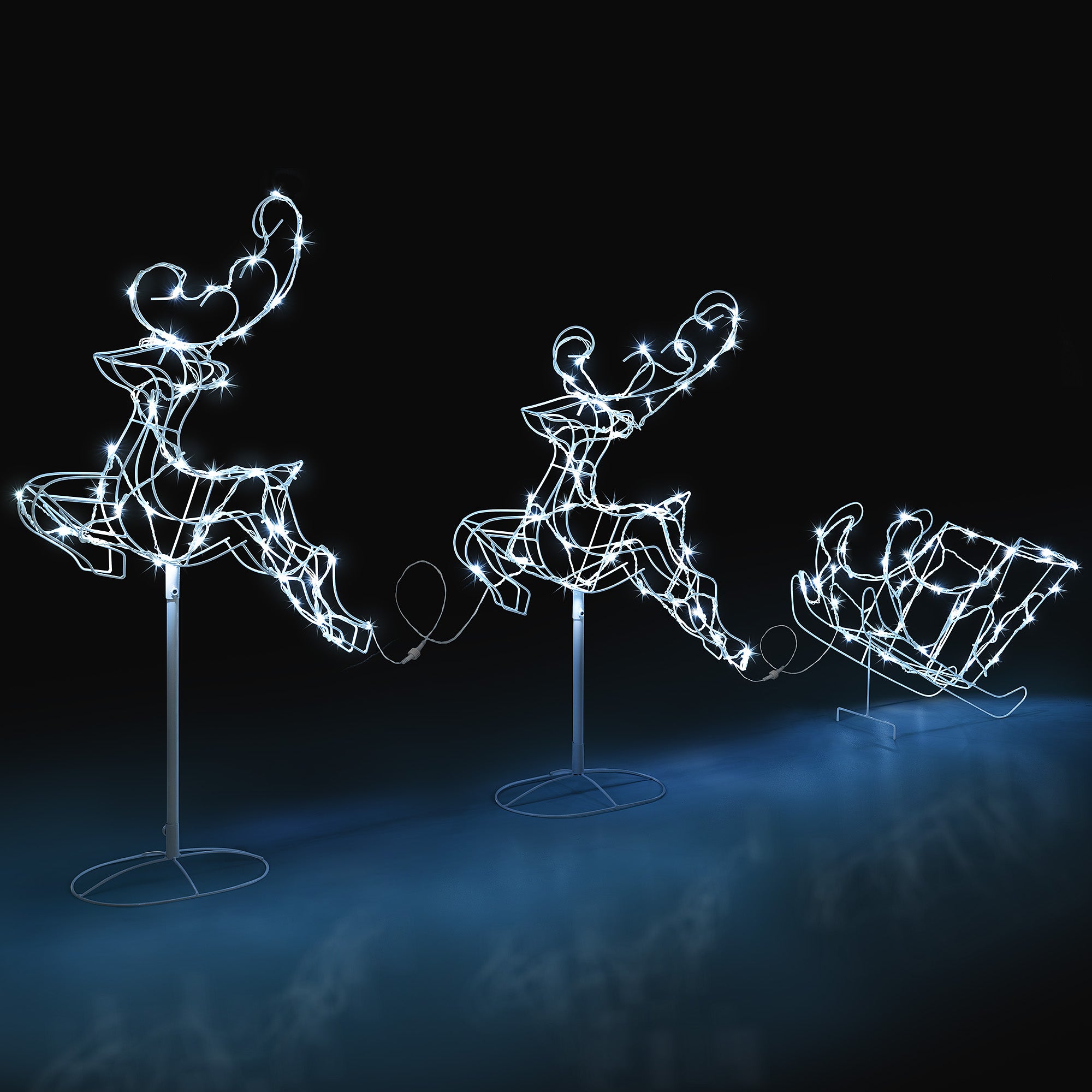 Flying Reindeer & Sleigh Light (3m)