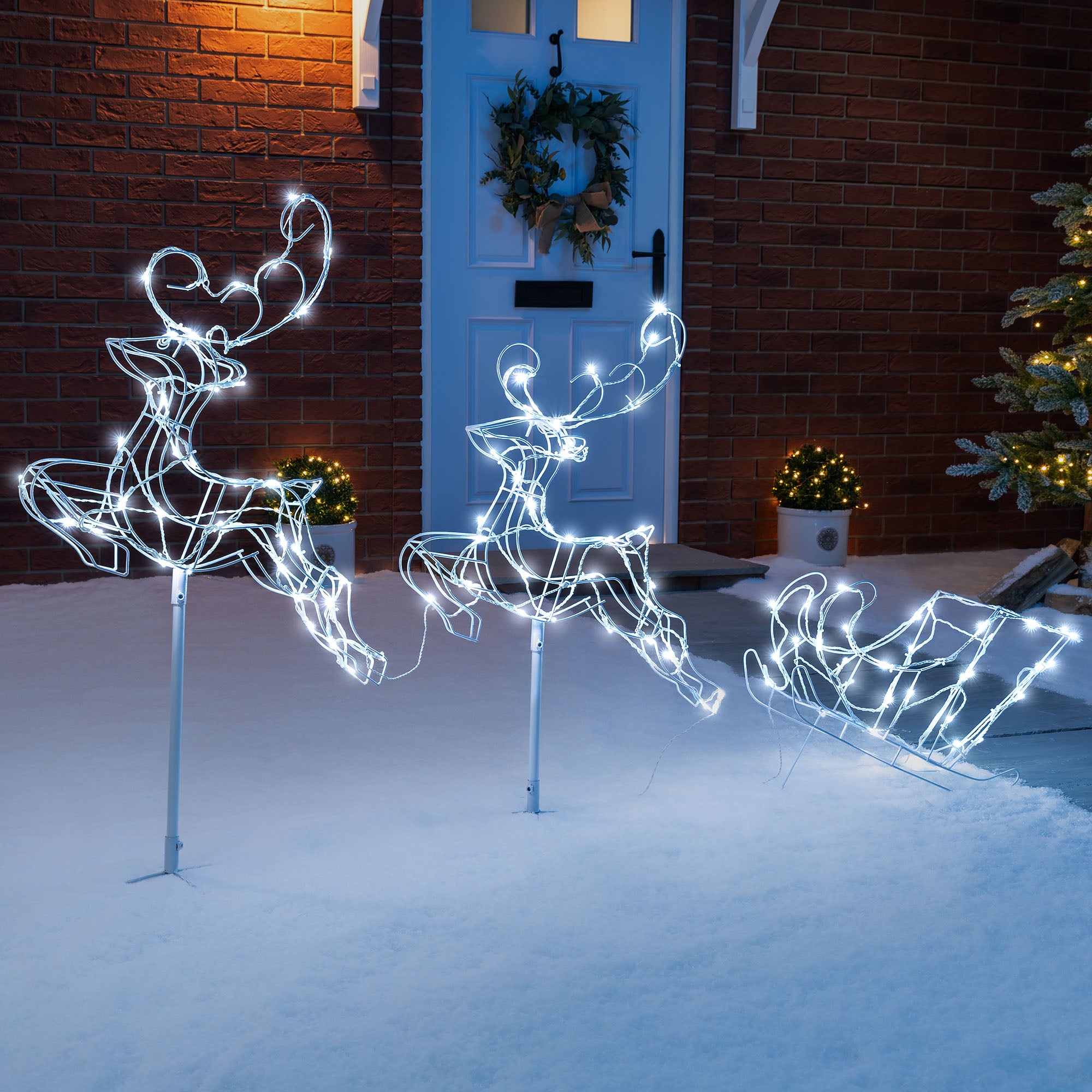Flying Reindeer & Sleigh Light (3m)