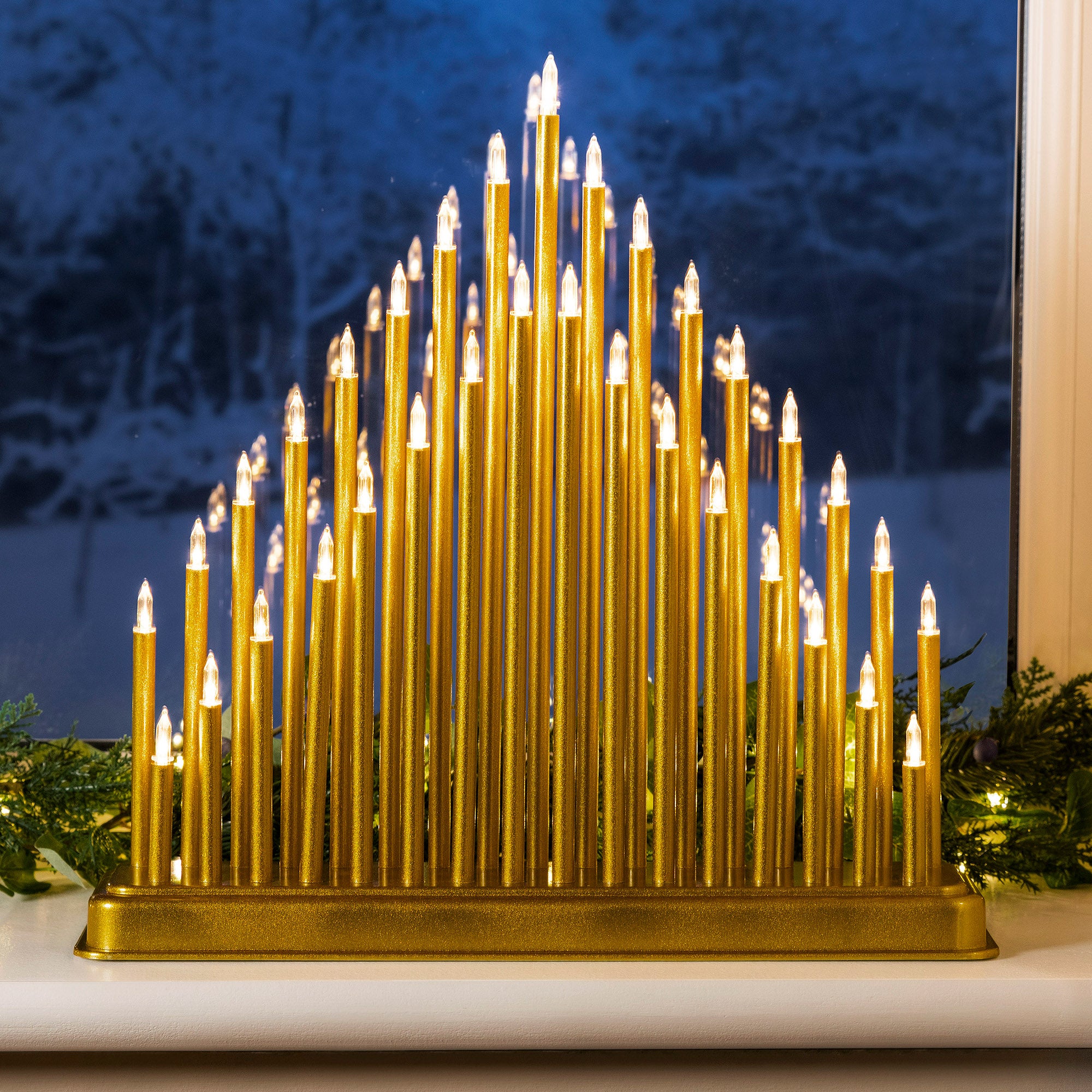 33 Light Gold Candle Bridge Tower