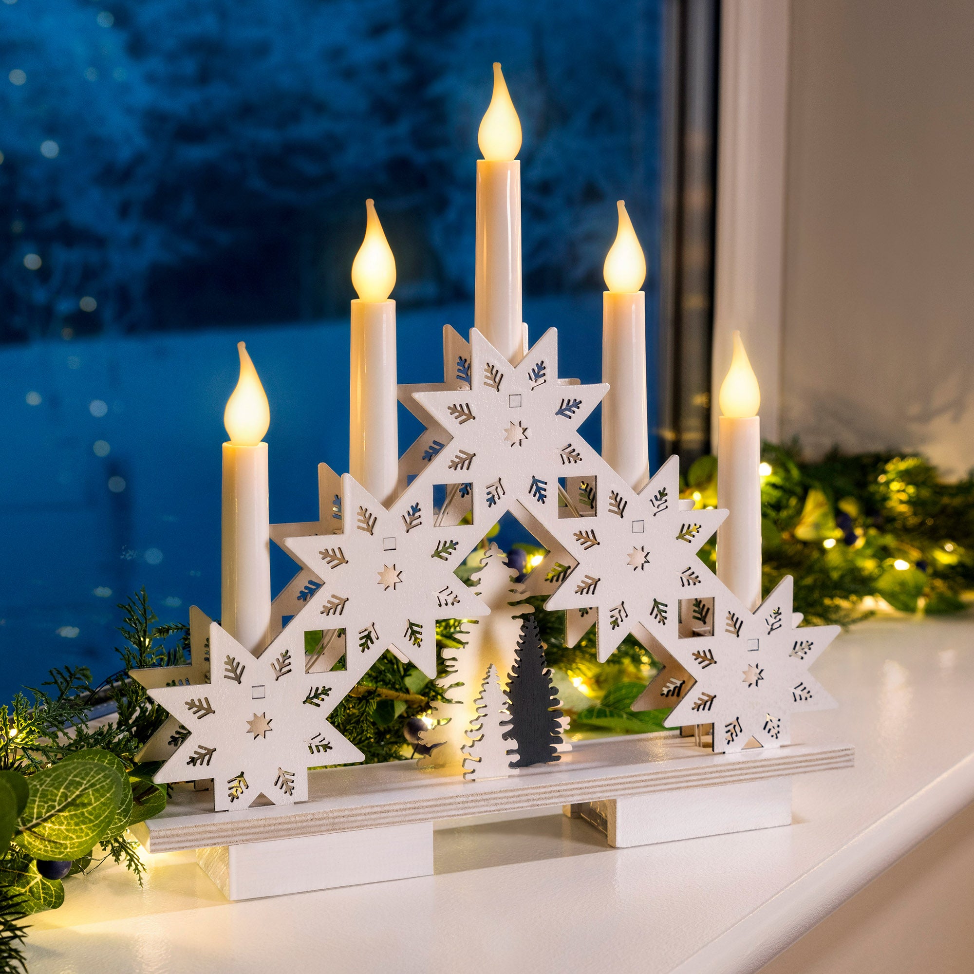 Snowflake Candle Bridge Light