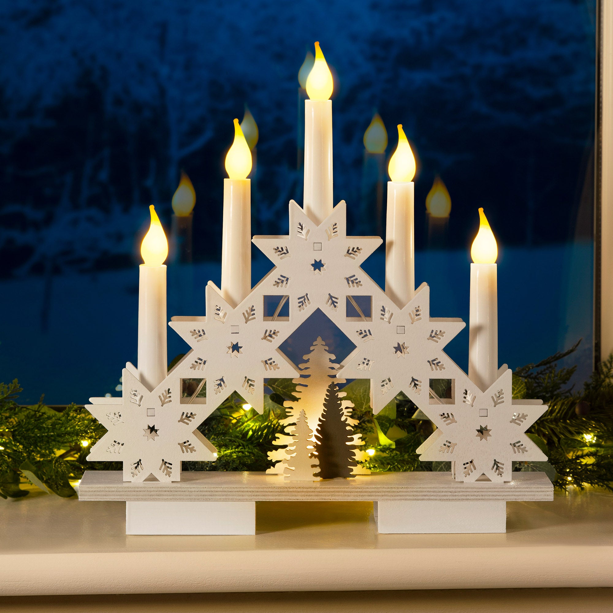 Snowflake Candle Bridge Light