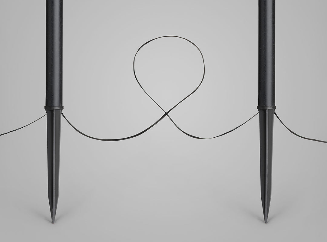 Two Christow 45cm Star Branch Path Lights connected by a 50cm black cable