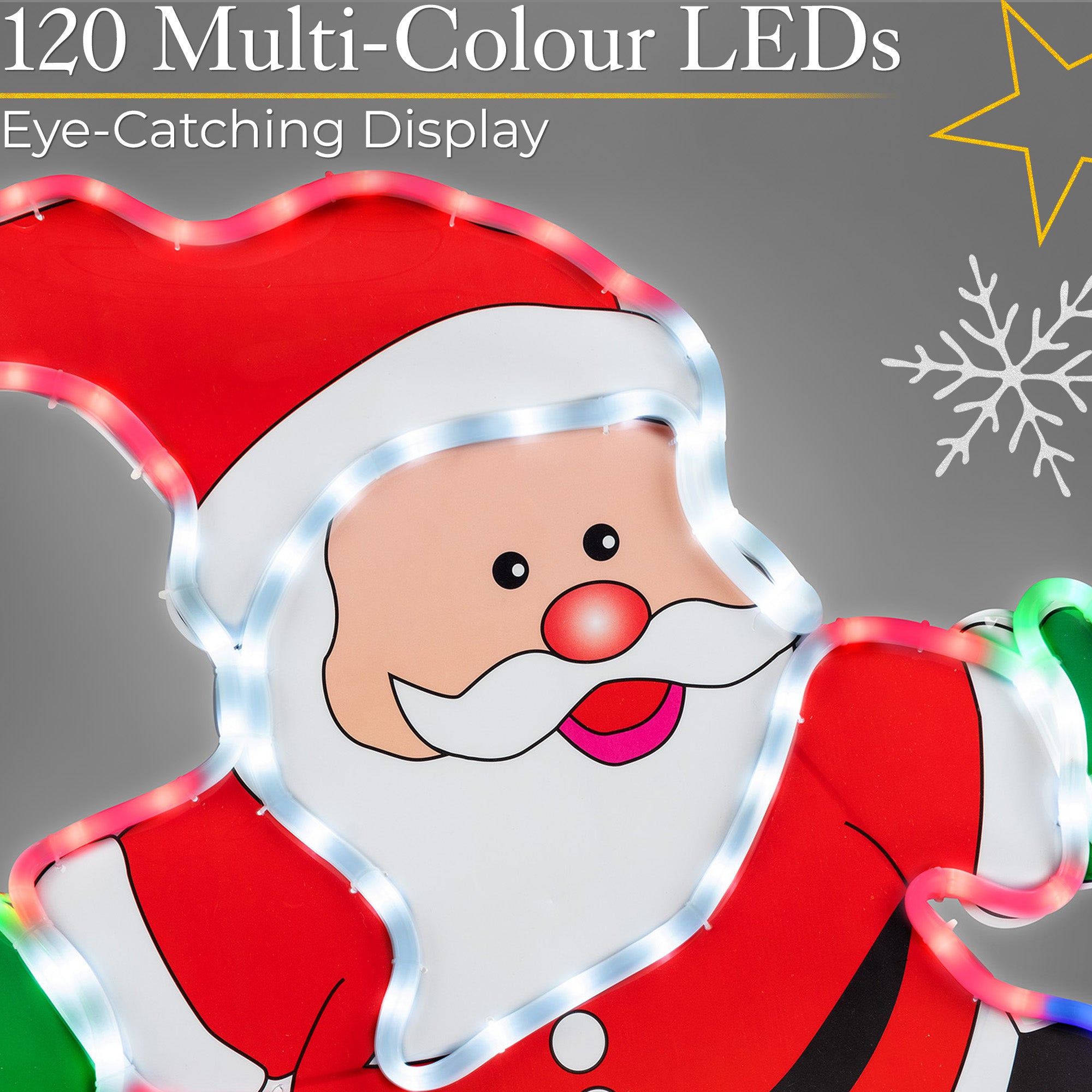Skateboarding Light Up Santa (74cm)