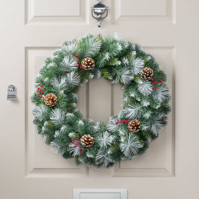 Frosted Berry & Pine Cone Wreath