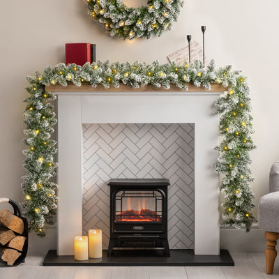 Snow Flocked Christmas Garland