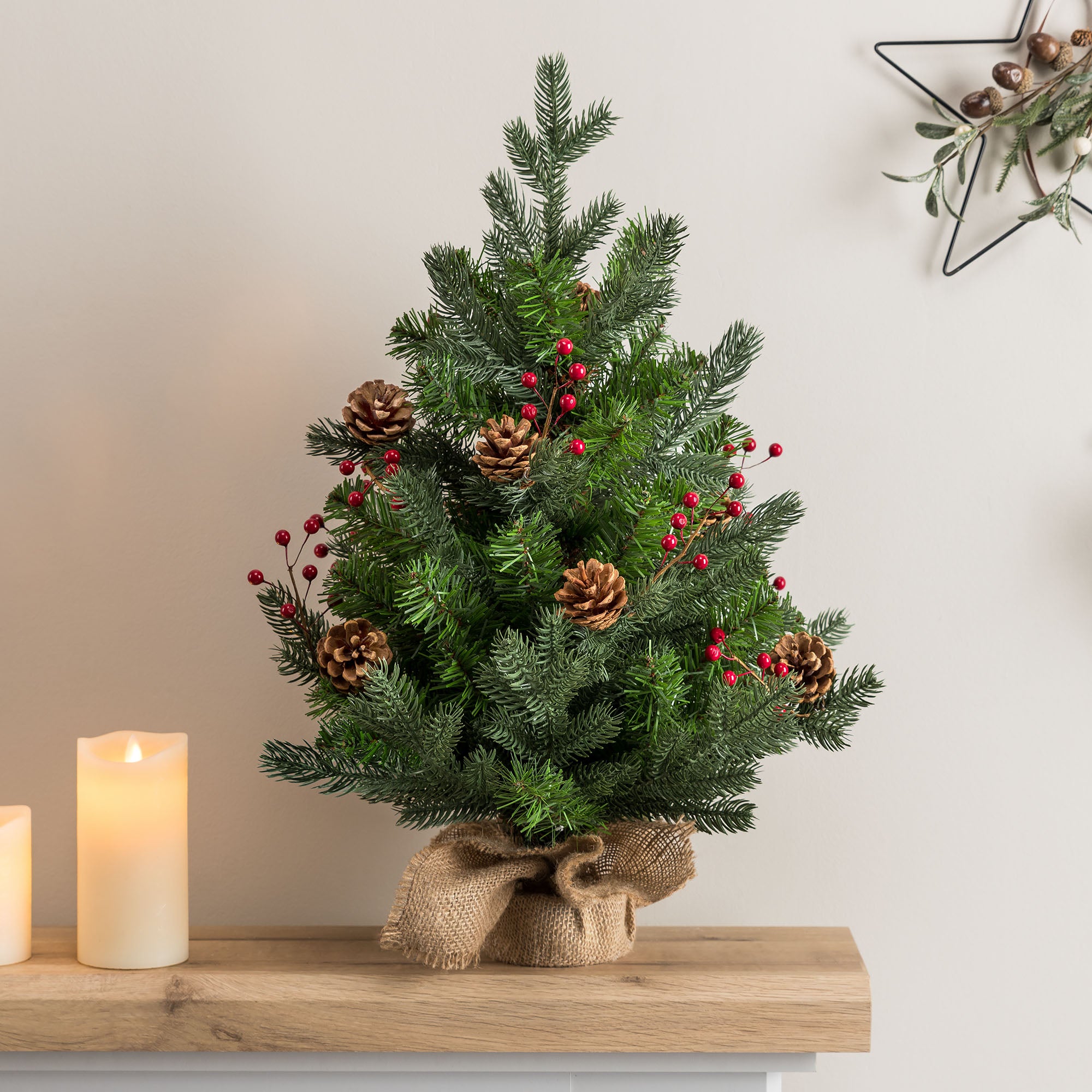 2ft Mini Cone & Berry Christmas Tree