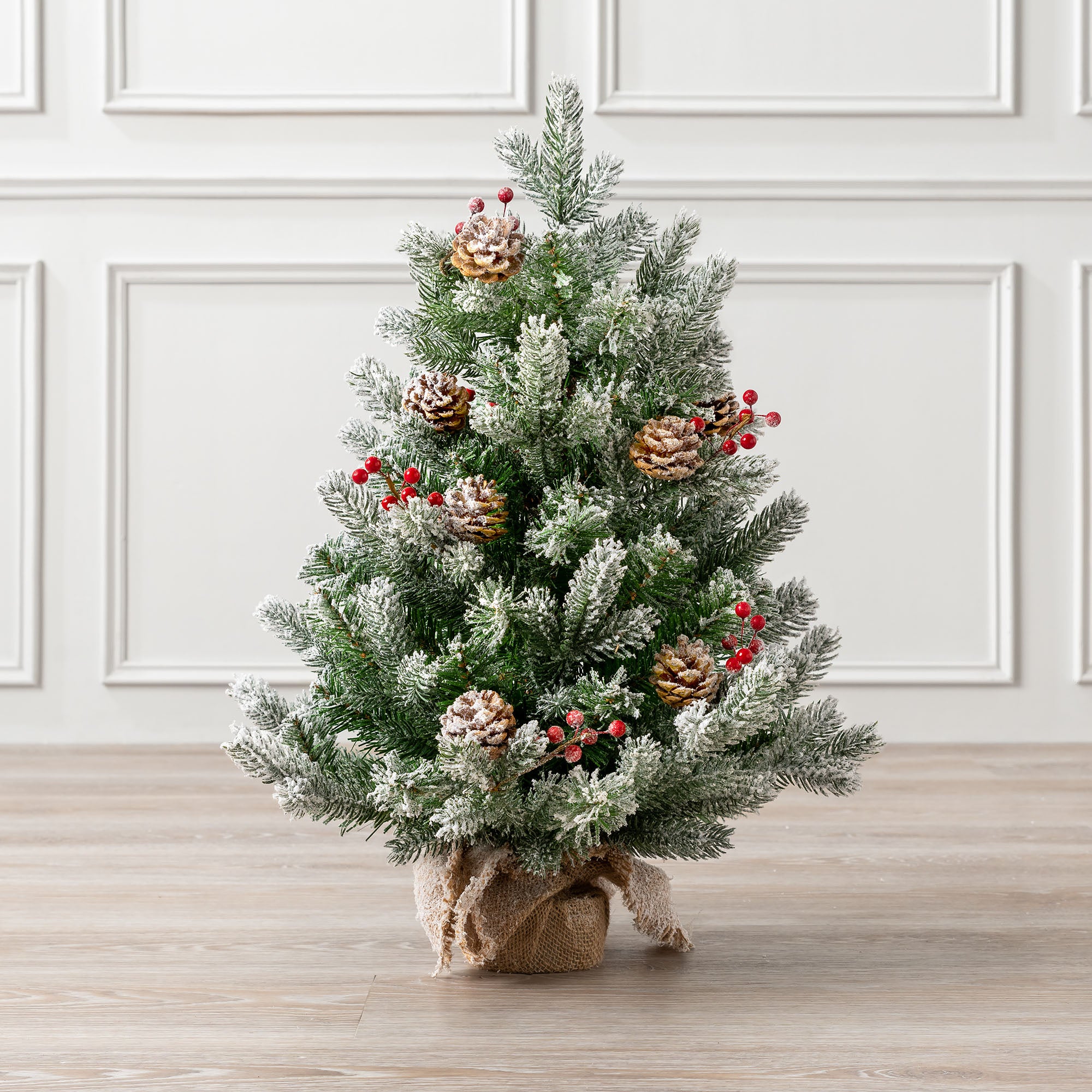 2ft Mini Flocked Cone & Berry Tree