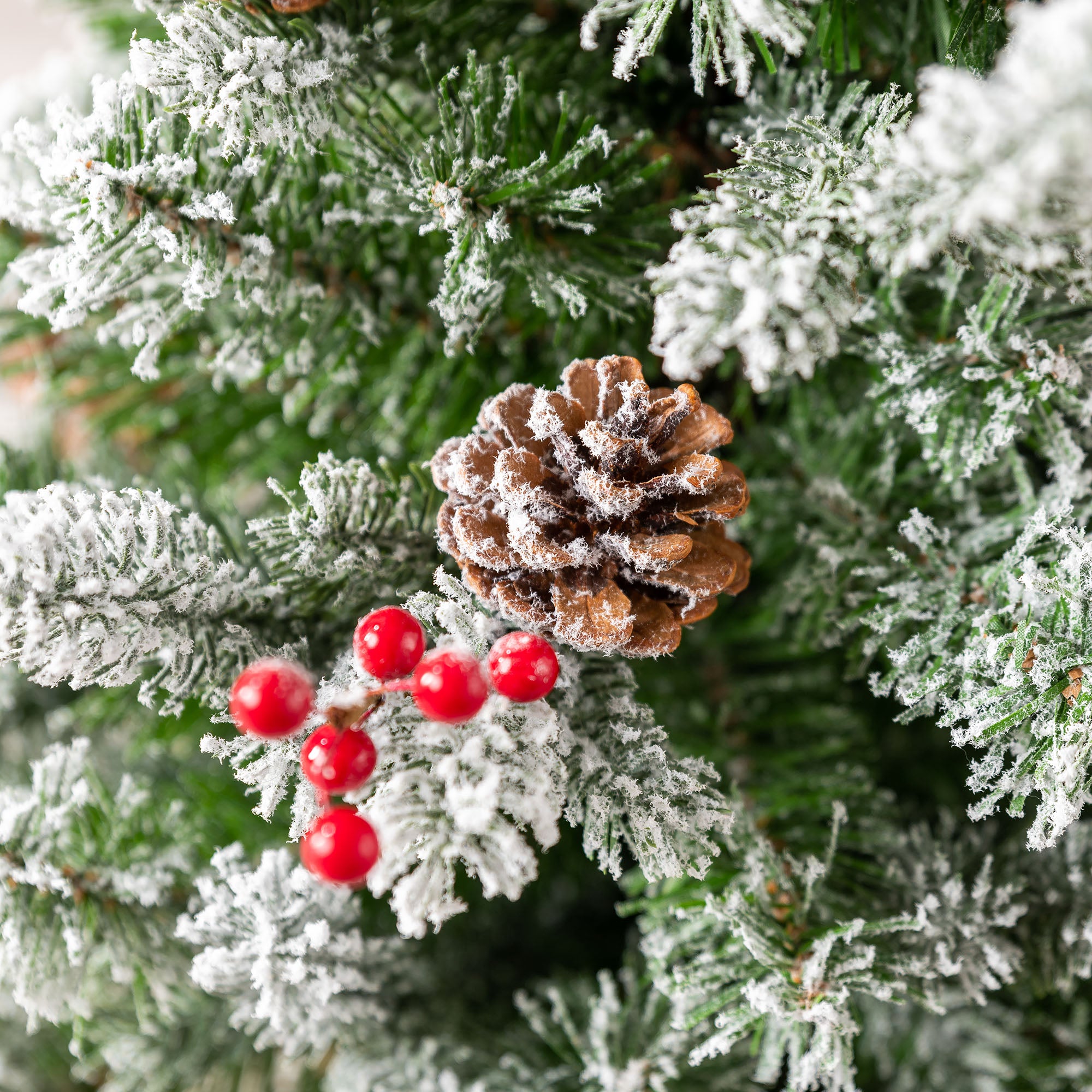 2ft Mini Flocked Cone & Berry Tree
