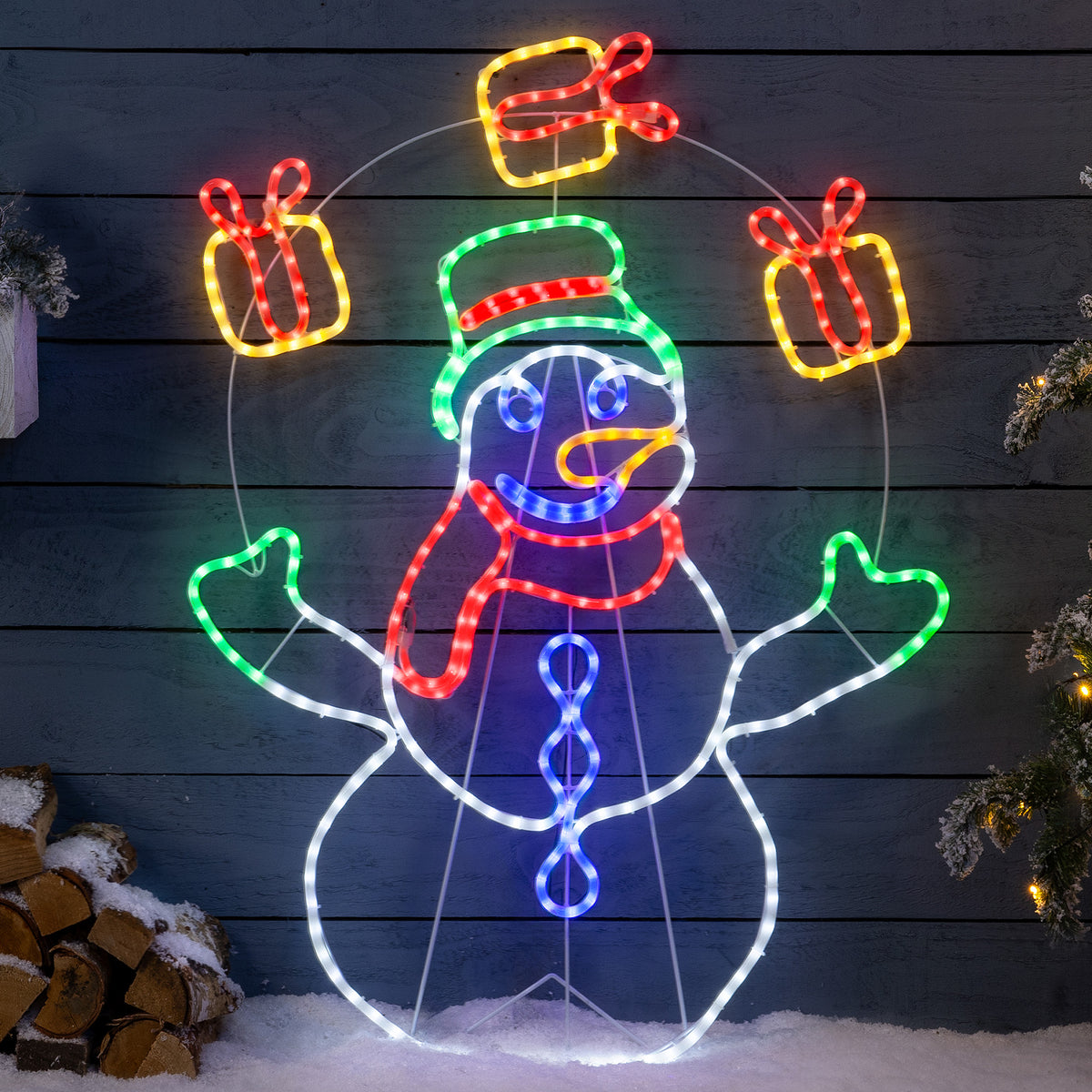Animated Juggling Snowman Rope Light