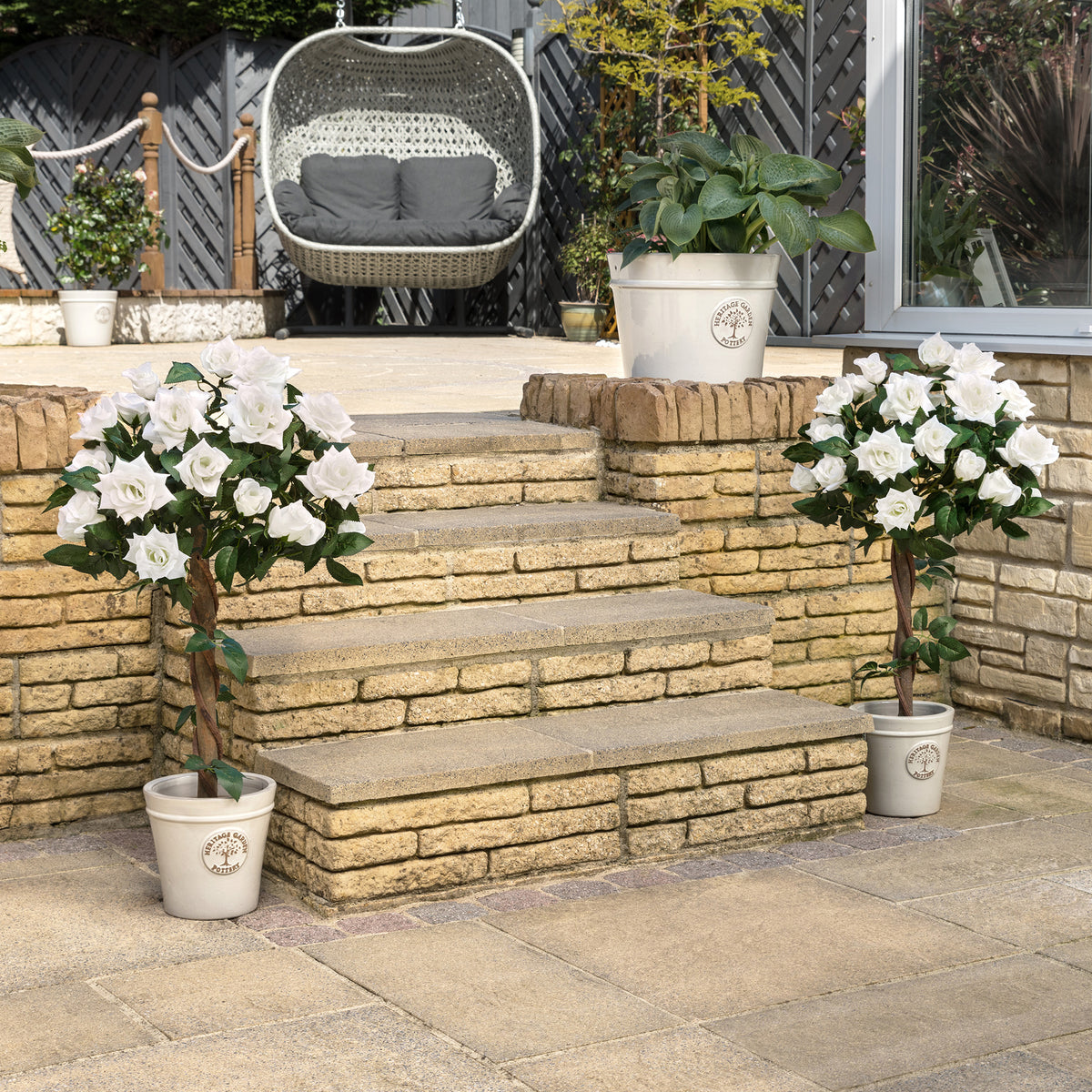 Artificial Rose Trees – Pair – 3ft & 4ft