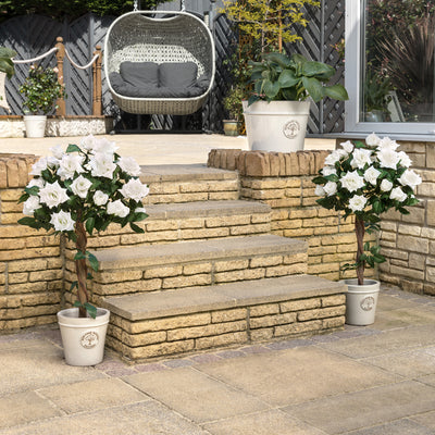Pair of Artificial Rose Trees – Cream