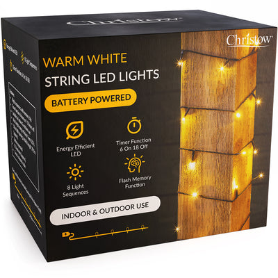 Battery Christmas Lights (Green Cable)