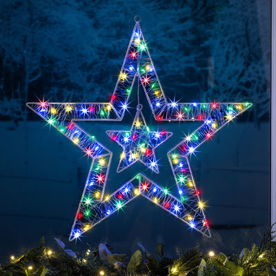 Battery Operated Double Star Light (50cm)