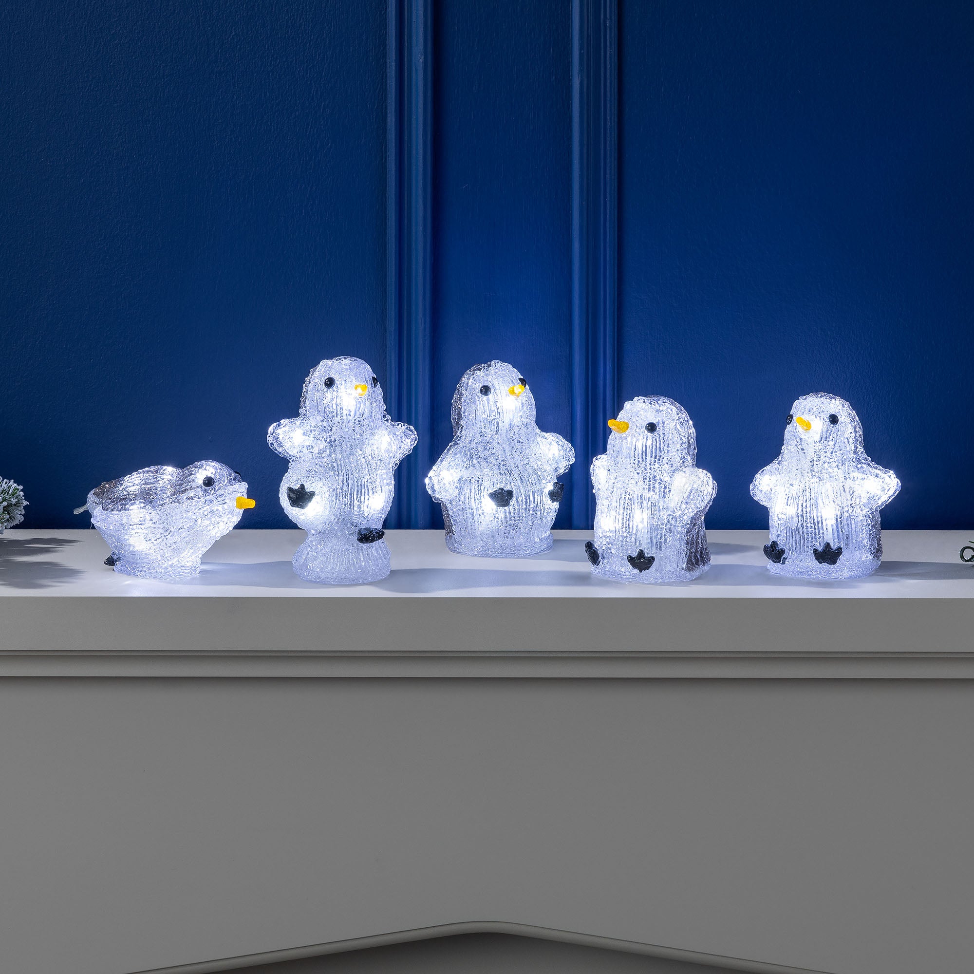 Acrylic Light Up Penguins (Set of 5)