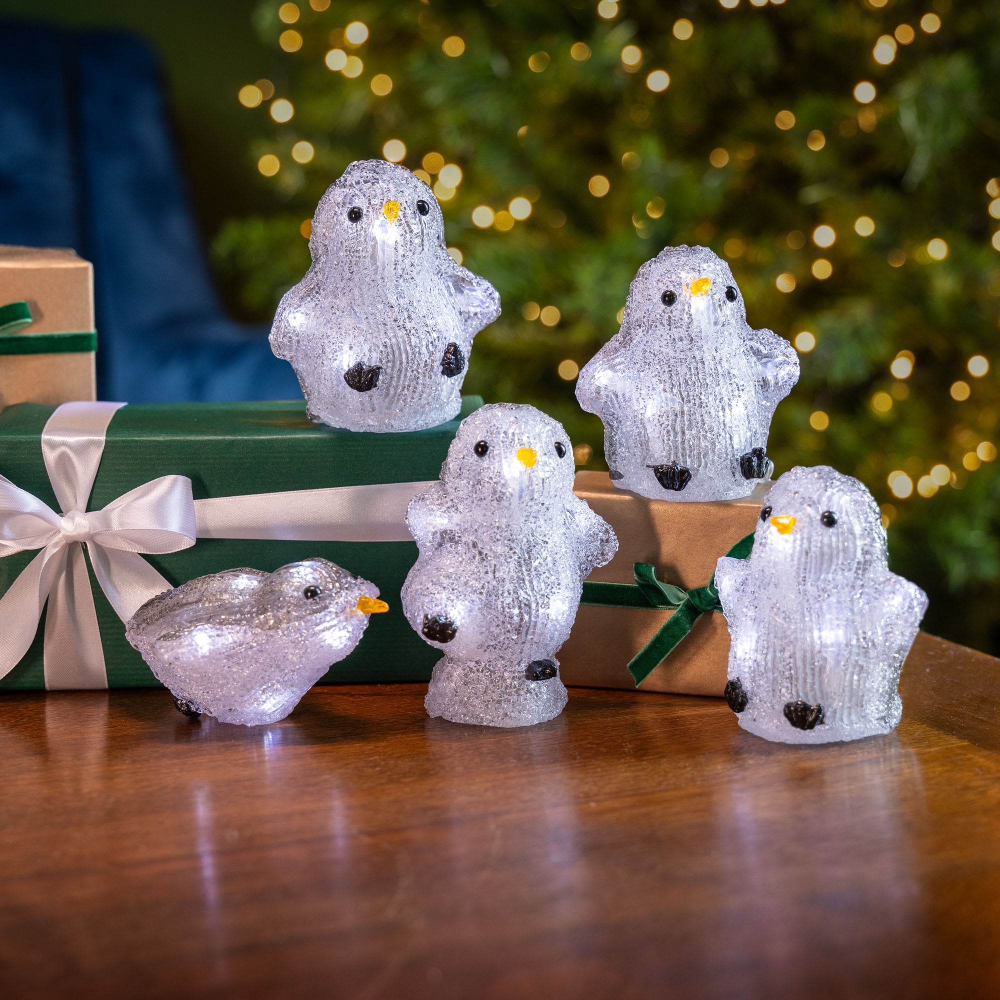 Acrylic Light Up Penguins (Set of 5)