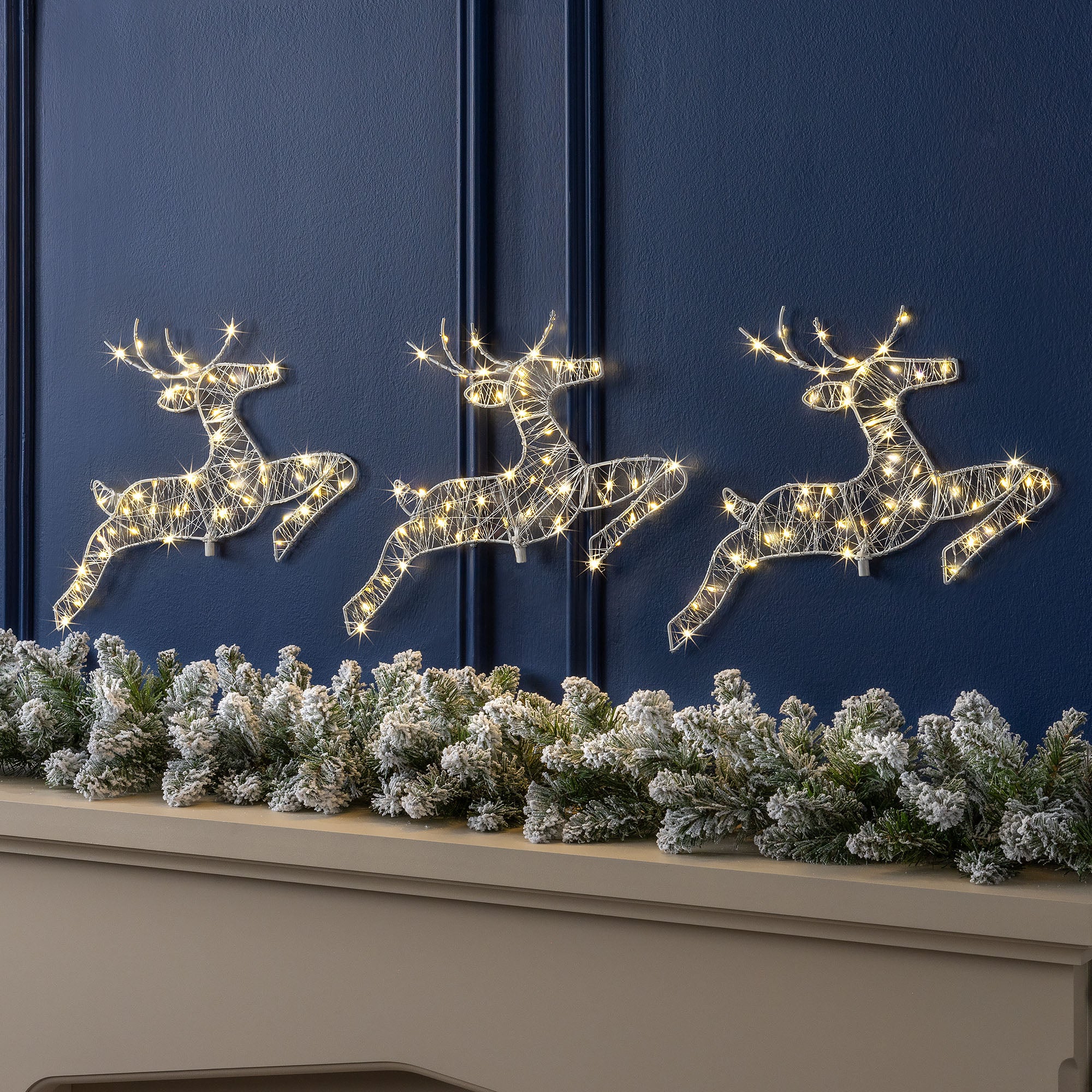 Flashing Reindeer Path Lights (Set of 3)