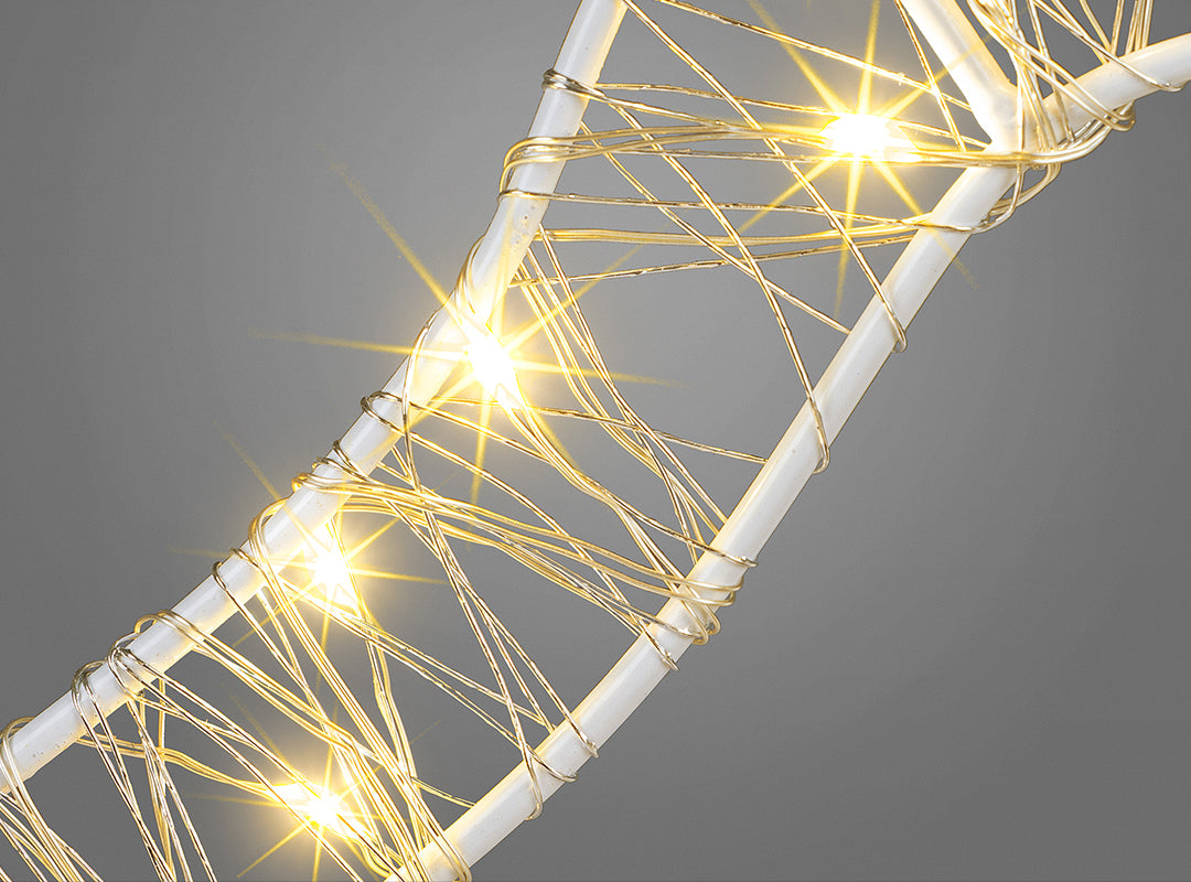 Close-up of warm white micro LEDs and silver-coloured wire on a Christow Micro LED Reindeer Path Light
