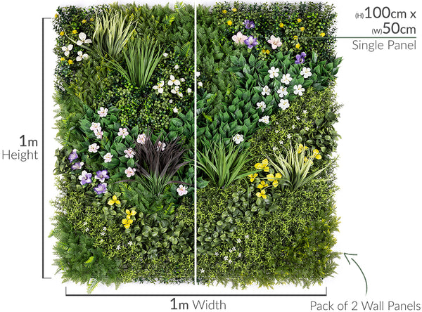 Artificial Spring Bloom Living Wall Panels – 1m x 1m | Christow