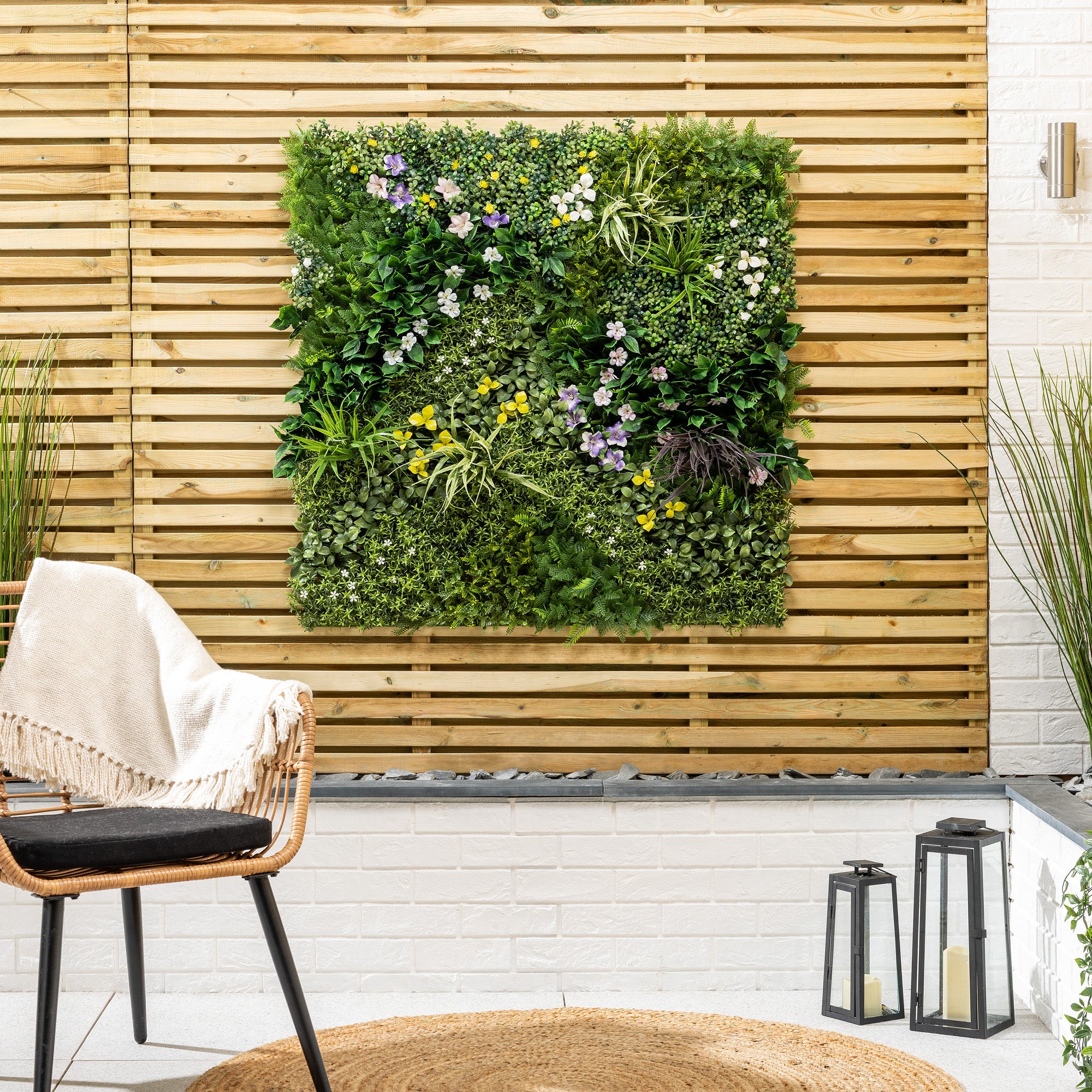 Artificial Spring Bloom Living Wall Panels