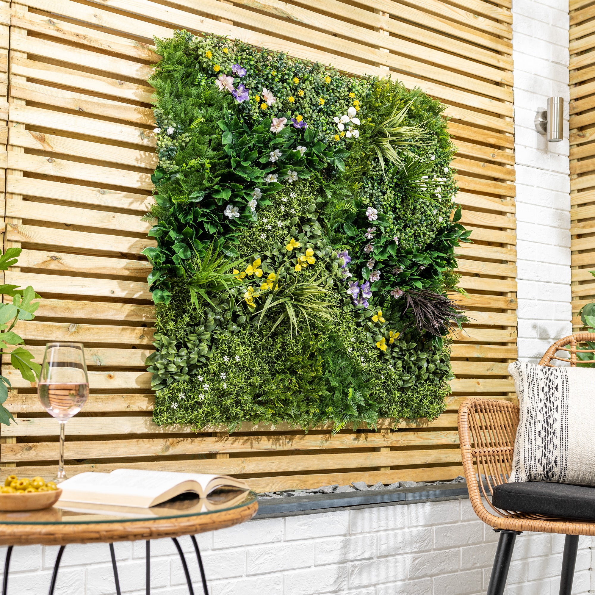 Artificial Spring Bloom Living Wall Panels