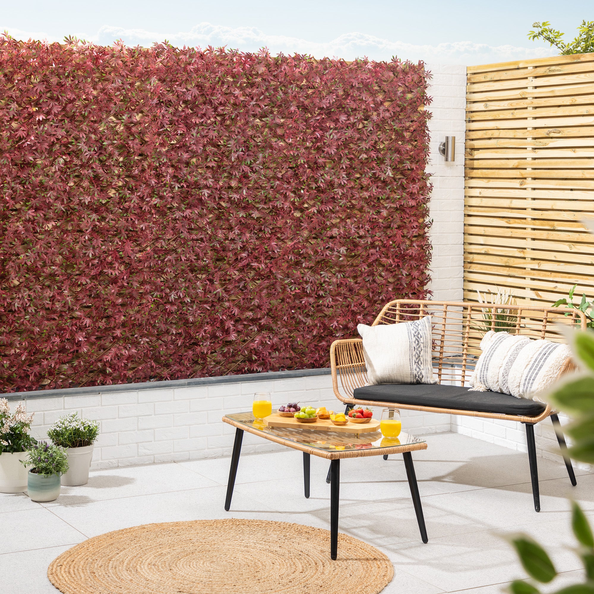 Artificial Red Acer Trellis (1m x 2m)