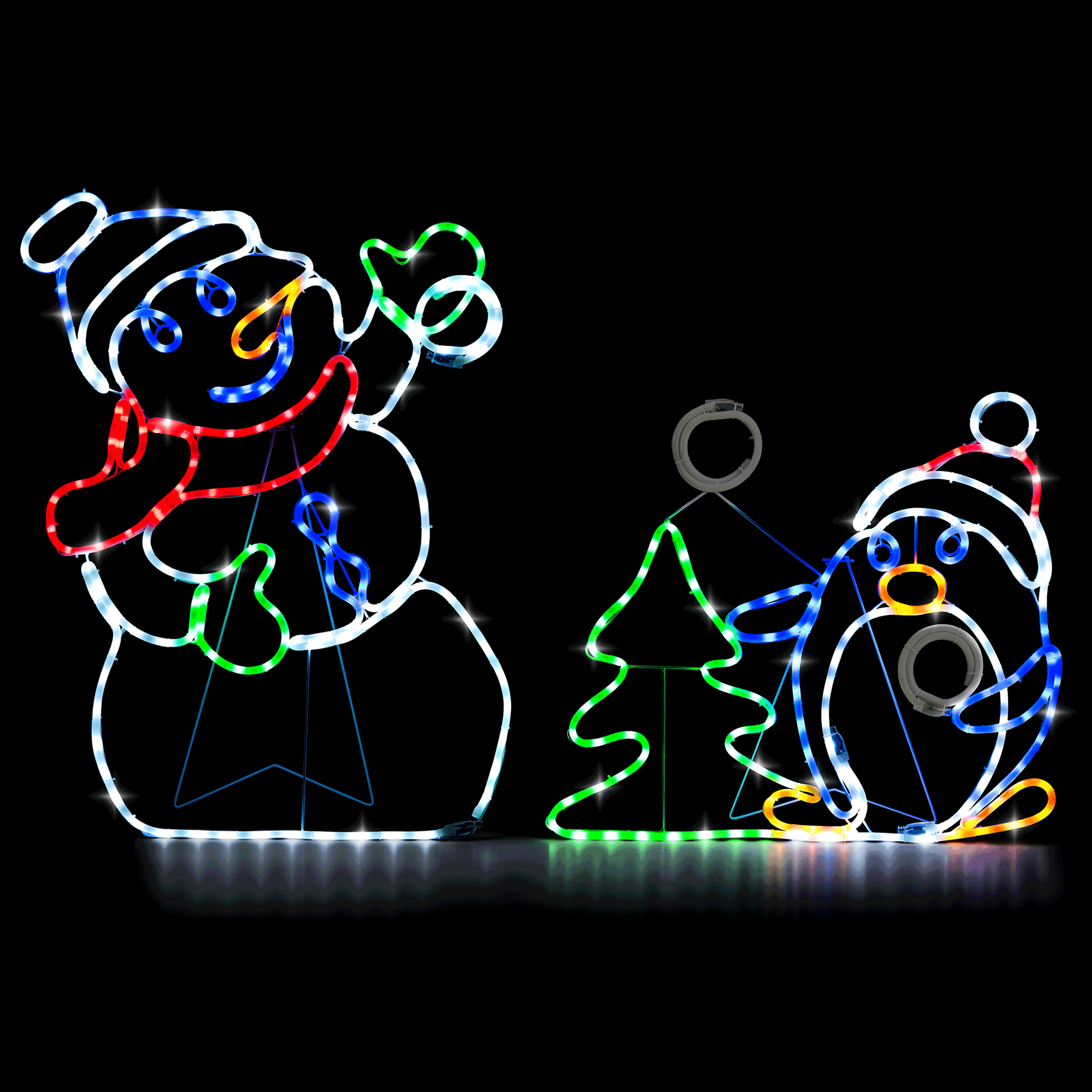 Animated Snowman & Penguin Christmas Light (87cm)