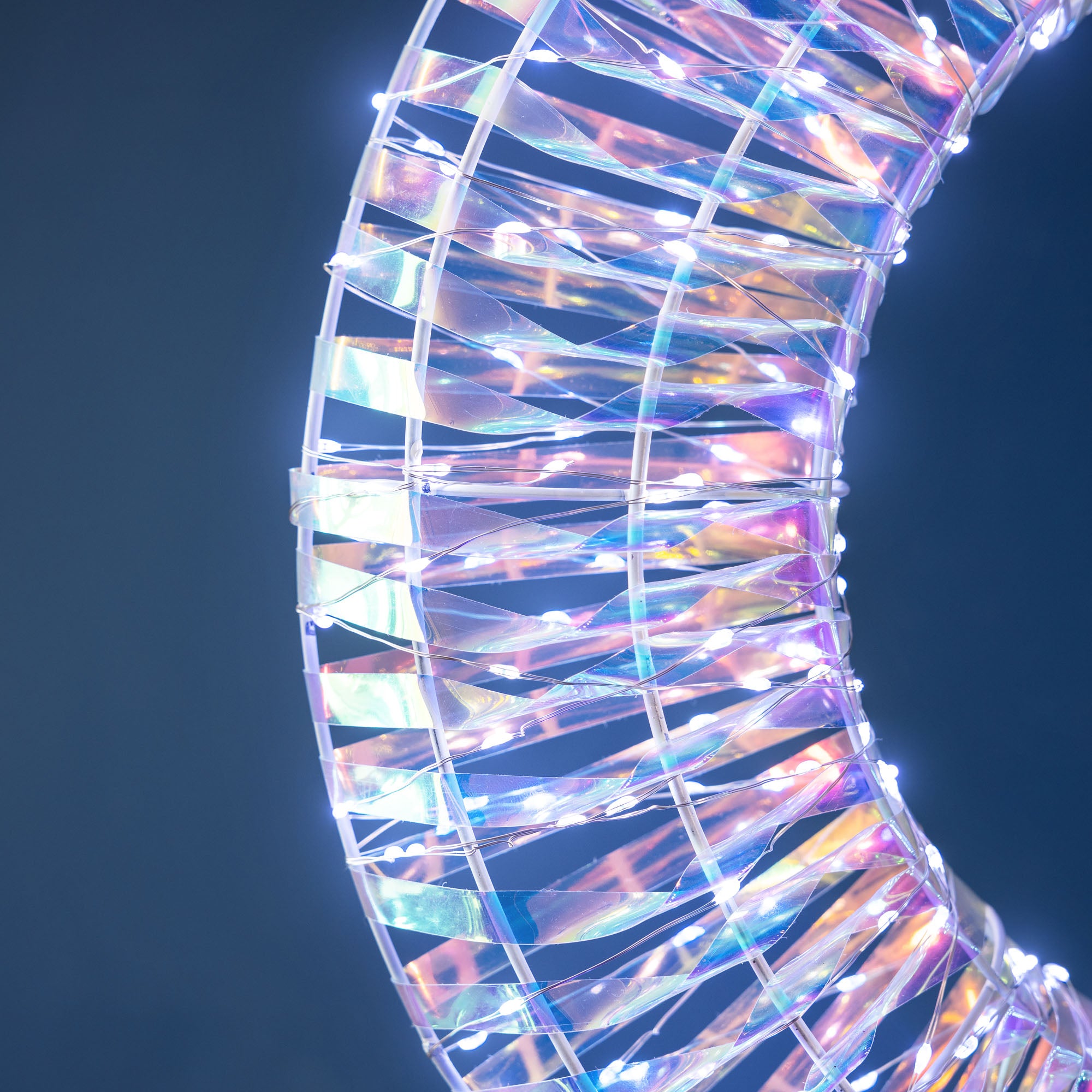 Iridescent White LED Wreath