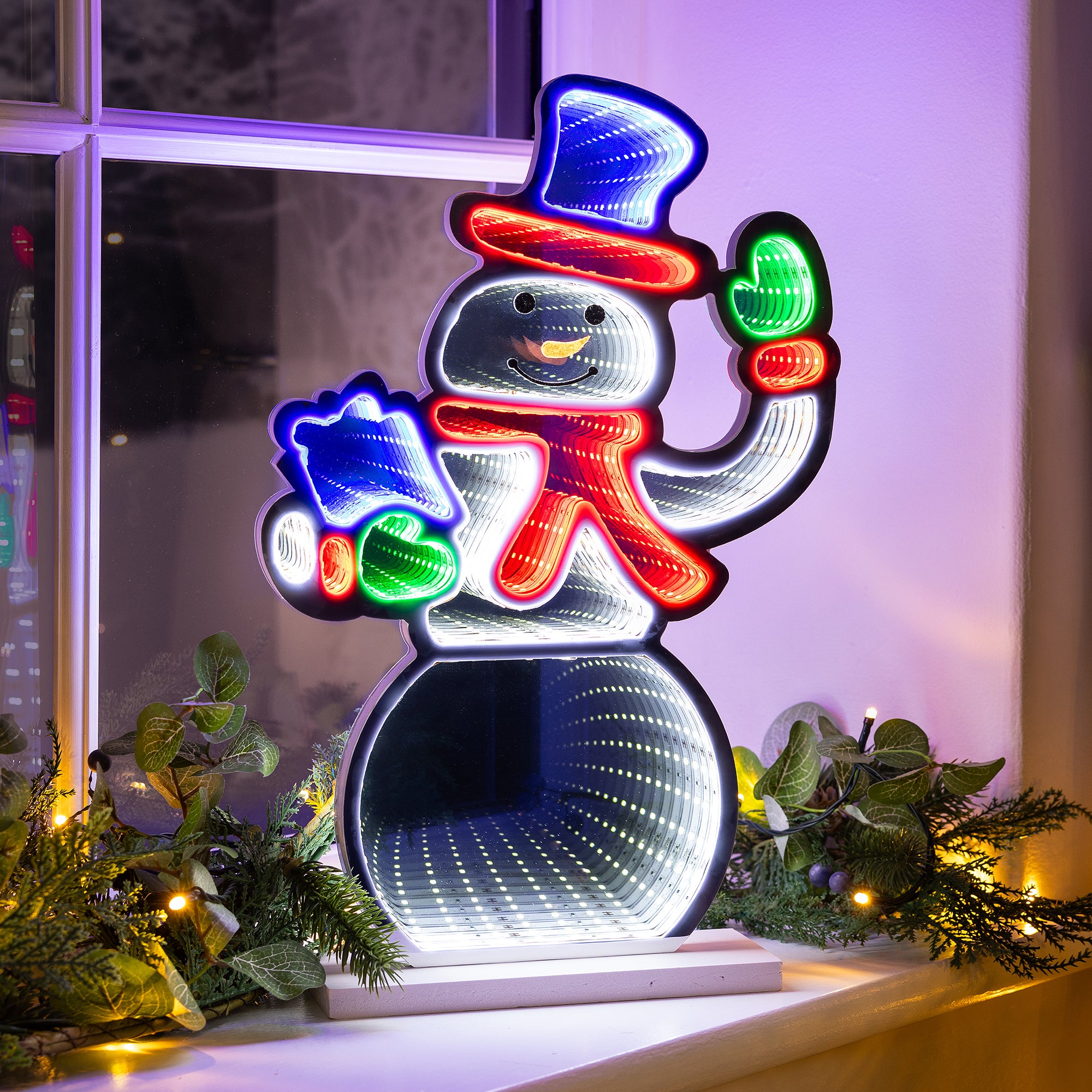 Christmas Snowman Infinity Light – 40cm