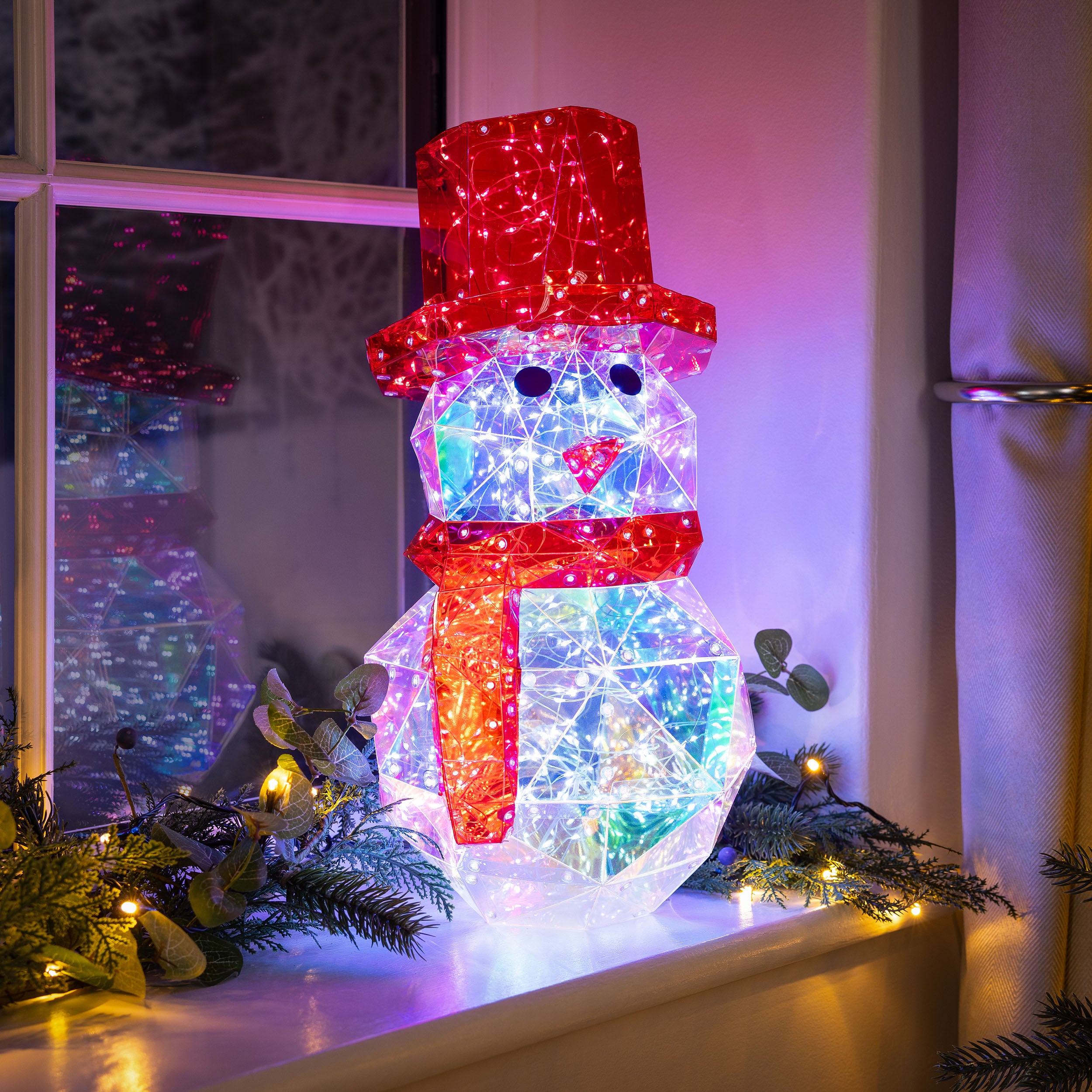Iridescent Snowman Light (40cm)
