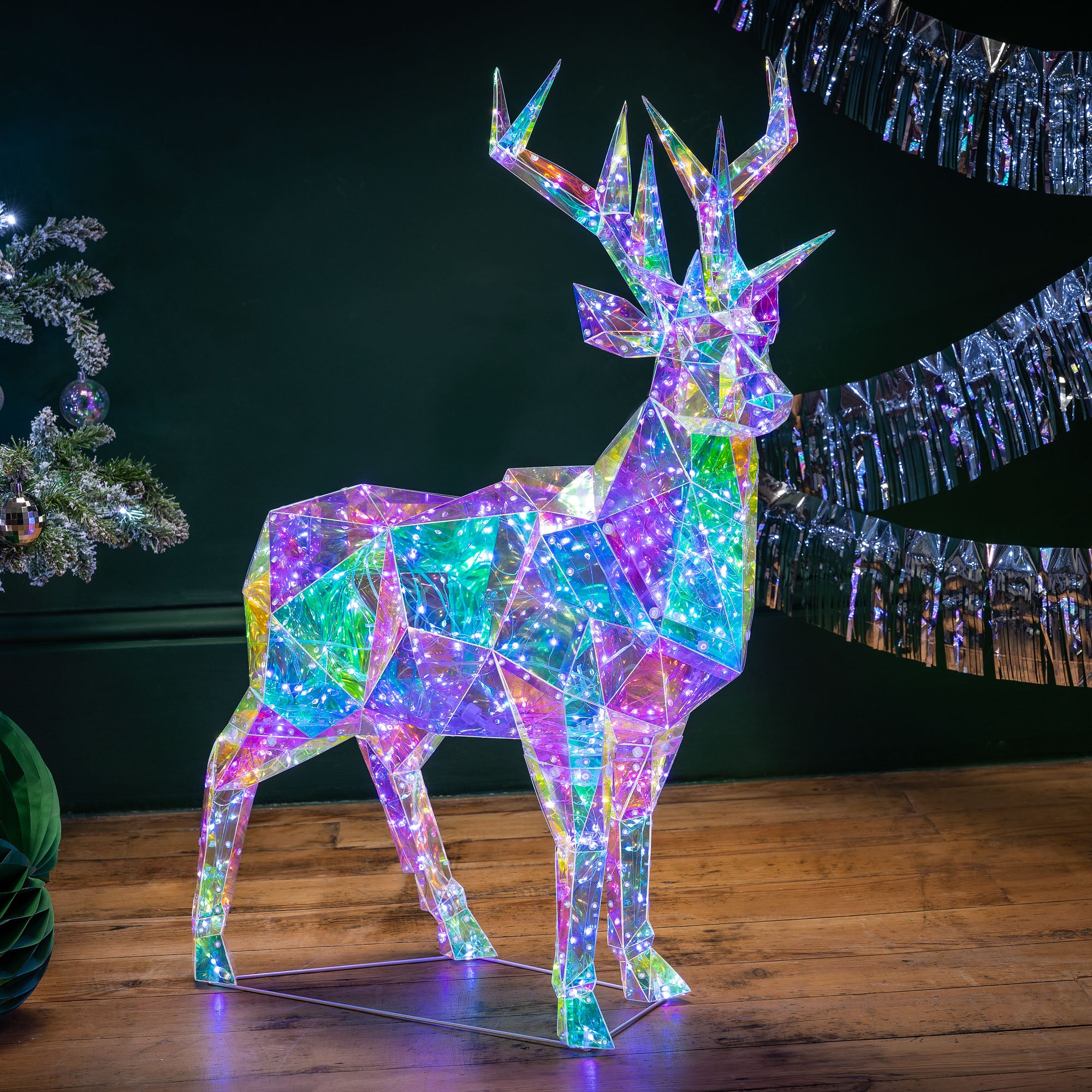 Iridescent Christmas Stag Light (90cm)