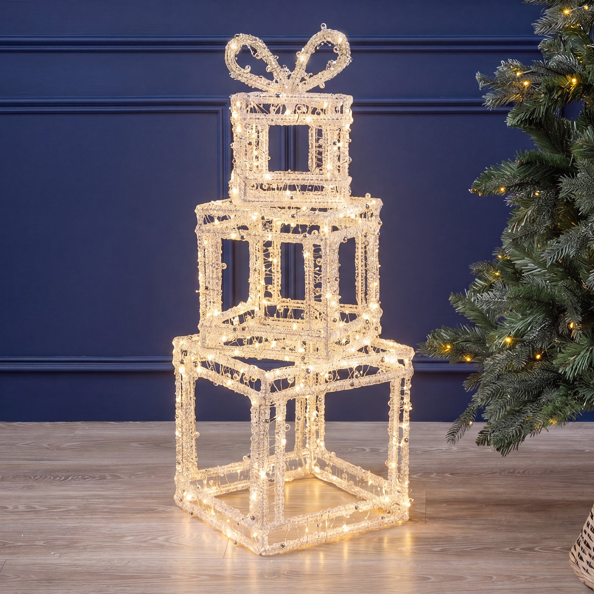 Stacked LED Acrylic Christmas Presents