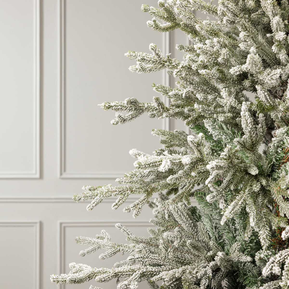 Pre-Lit Verbier Fir Flocked Artificial Christmas Tree