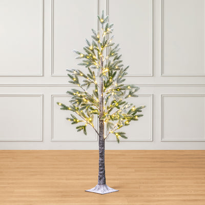 Pre-Lit Halden Fir Flocked Artificial Christmas Tree