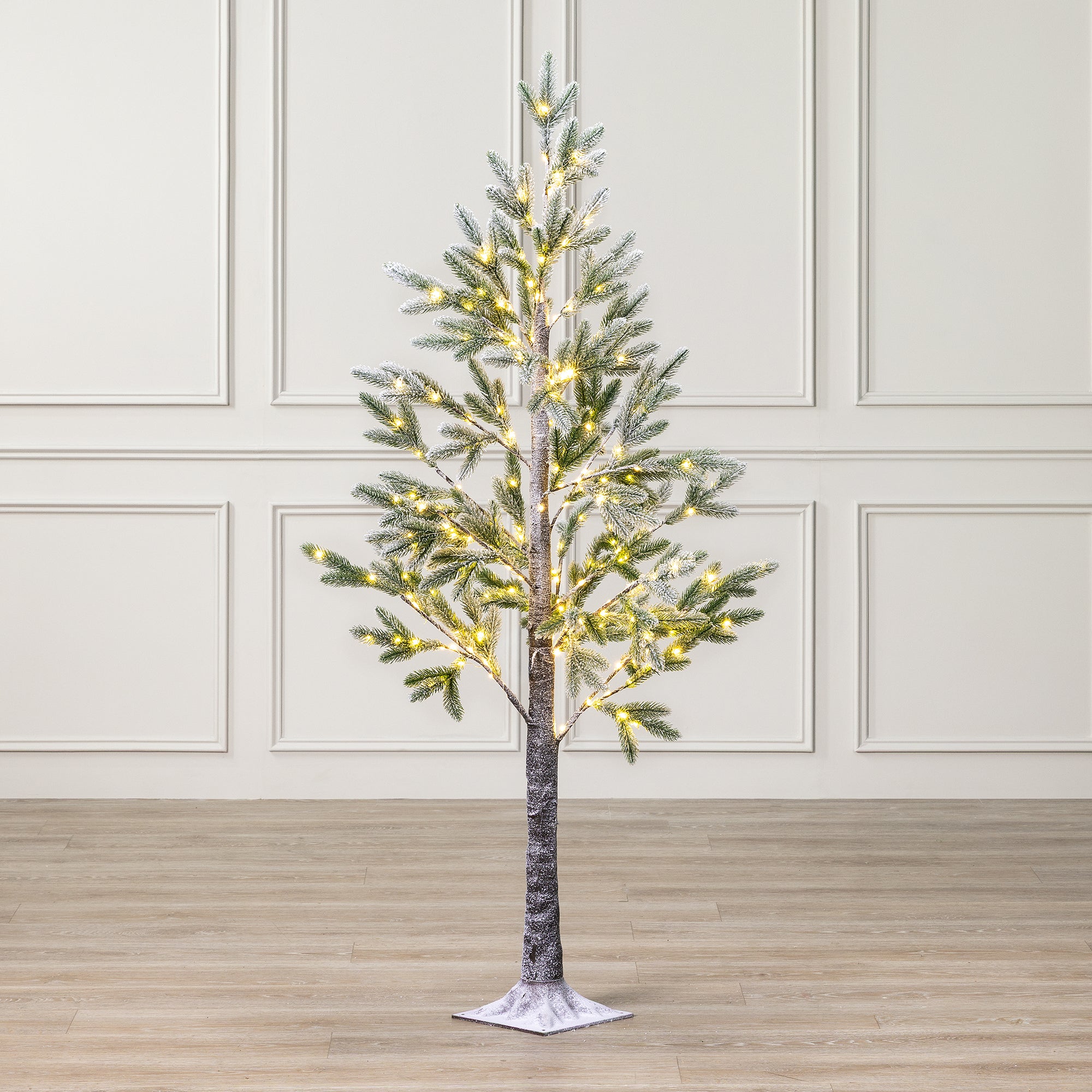 Pre-Lit Halden Fir Flocked Christmas Tree
