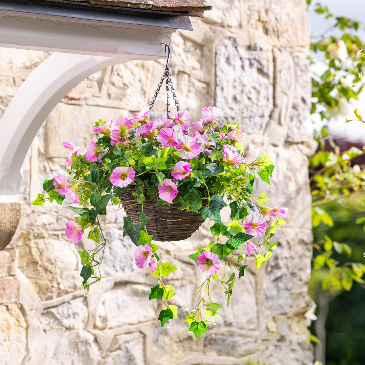 Artificial Petunia Hanging Basket