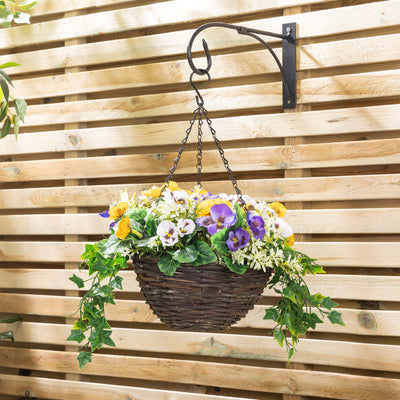 Artificial Pansy Hanging Basket