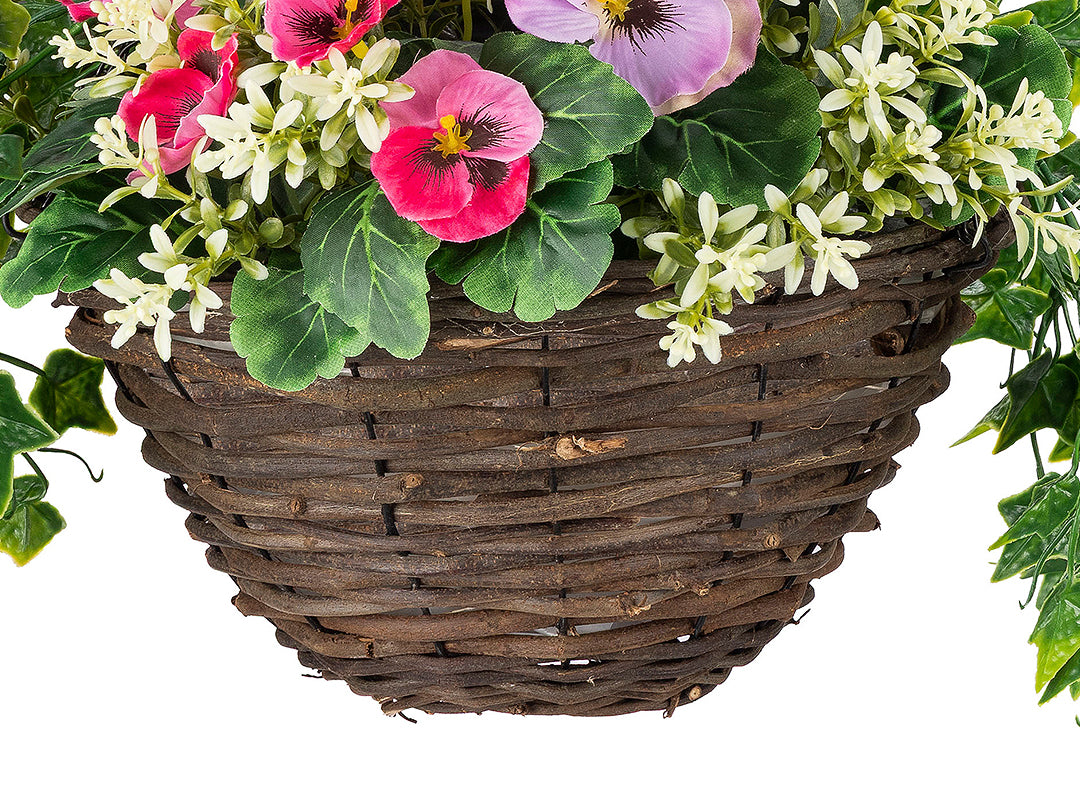 Rustic Wicker Hanging Basket