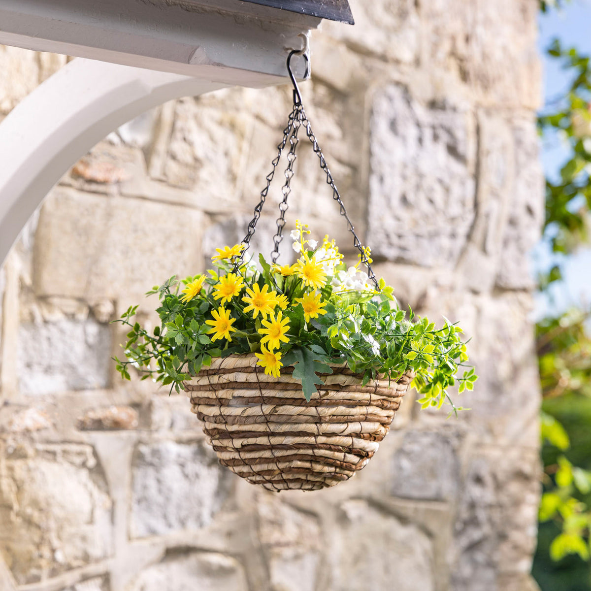 Artificial Daisy Hanging Basket