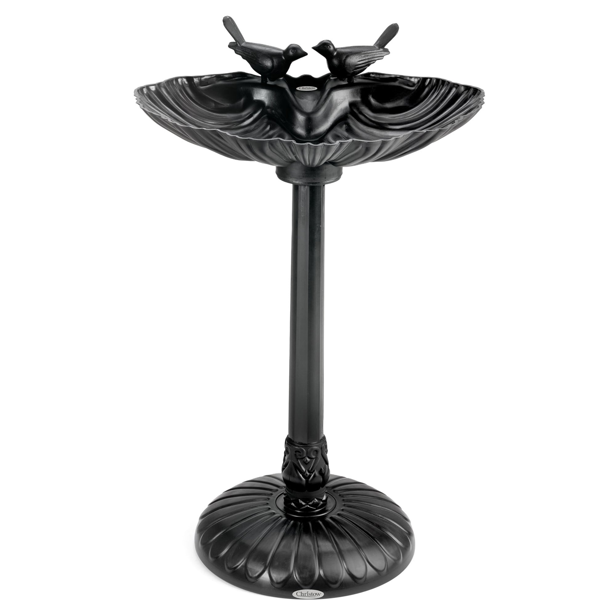 Weightable Clamshell Resin Bird Bath