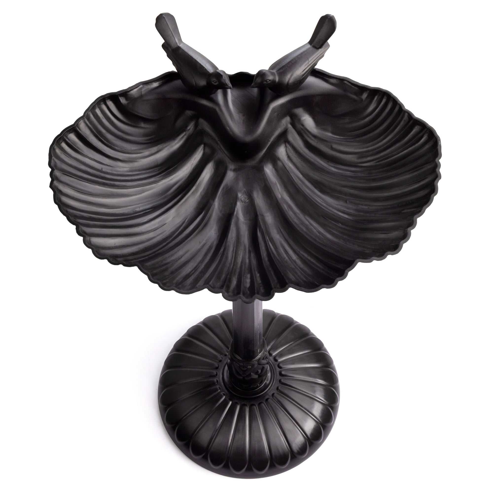 Weightable Clamshell Resin Bird Bath