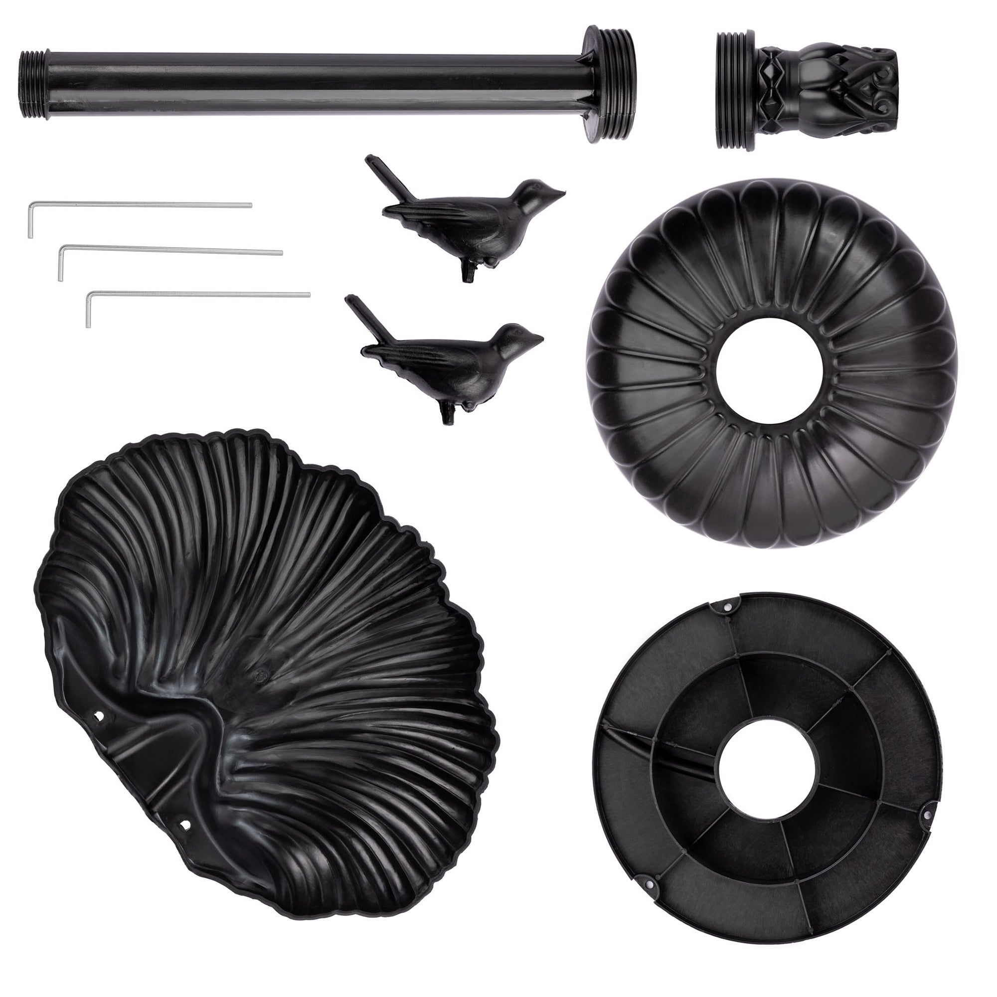 Weightable Clamshell Resin Bird Bath