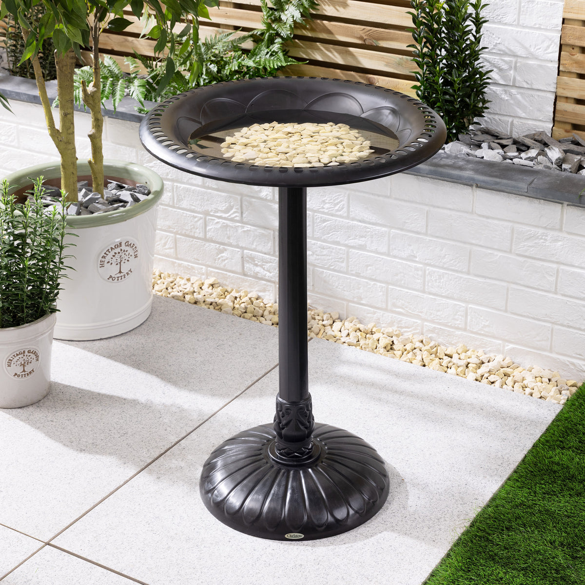 Weightable Round Resin Bird Bath