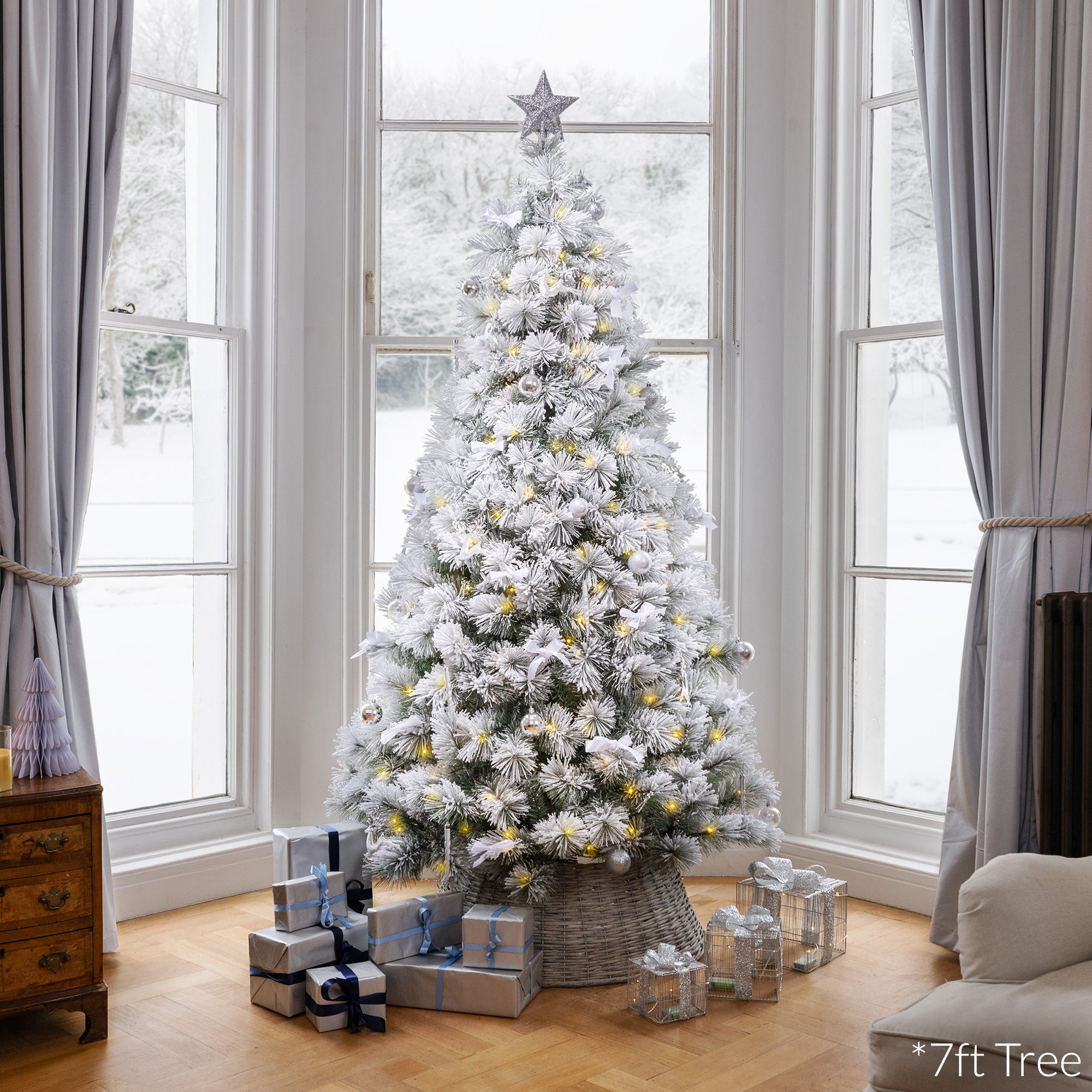 Pre-Lit Valmorel Flocked Artificial Christmas Tree