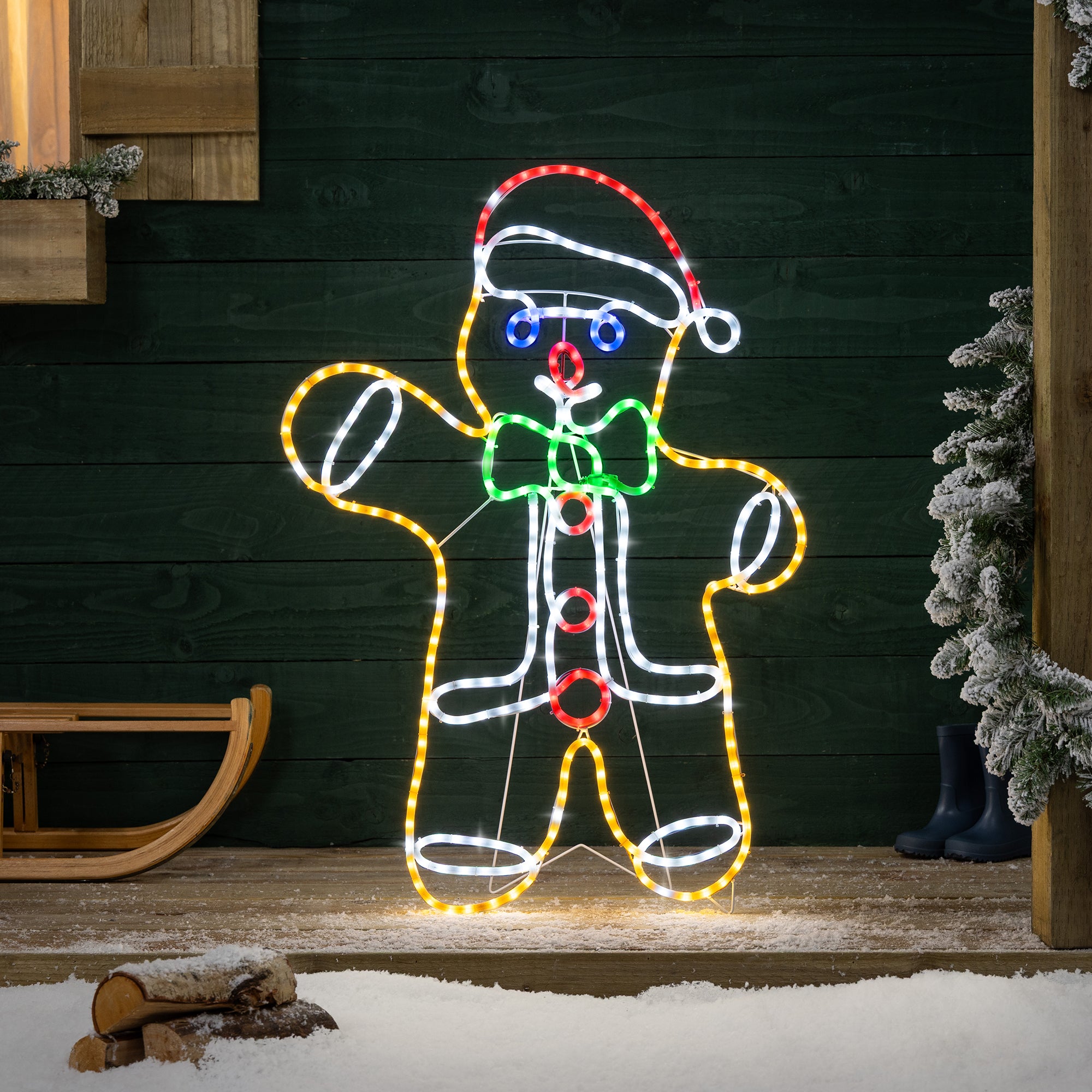 Gingerbread Man LED Rope Light Decoration