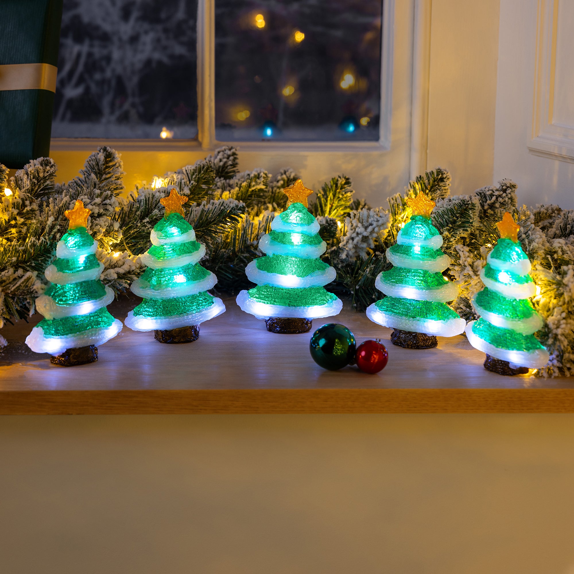 Set of 5 Acrylic Christmas Tree Lights